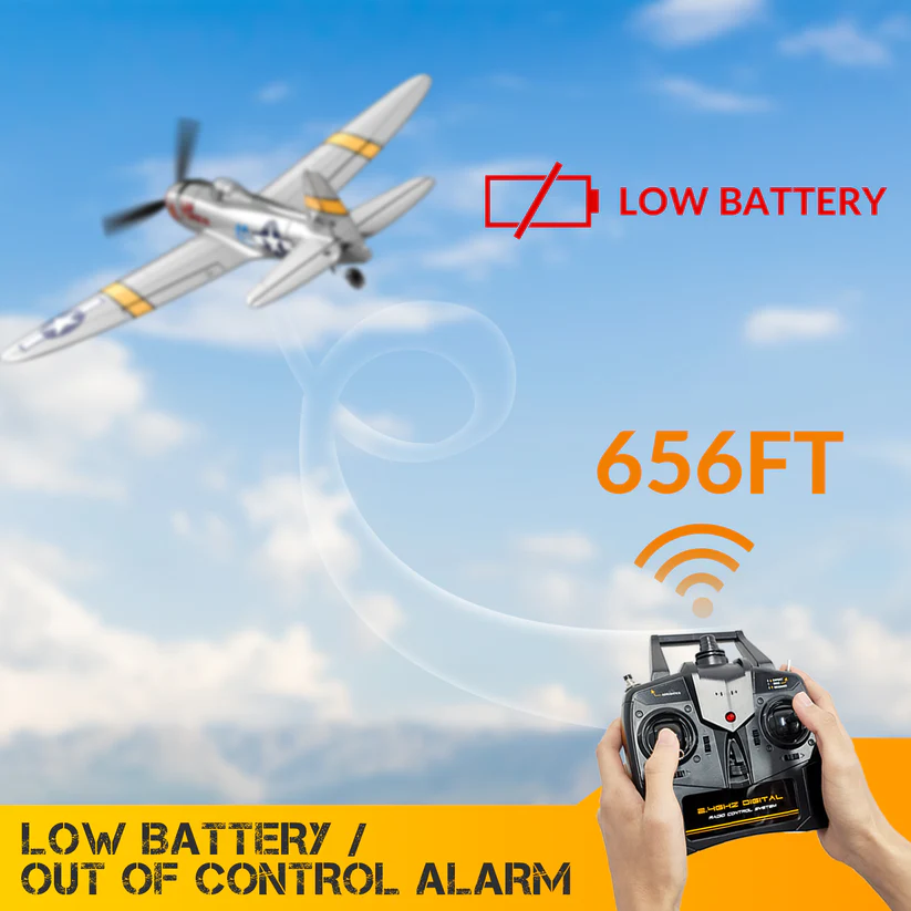 VOLANTEXRC P47 Thunderbolt 400mm RTF/PNP RC Warbirds Airplane 4CH w/ Gyro 15.7''-76116