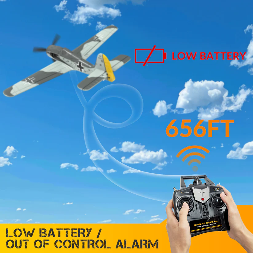 VOLANTEXRC FW190 400mm RTF RC Warbirds Micro RC Aircraft 4CH w/ 3 Modes  15.7''-76117
