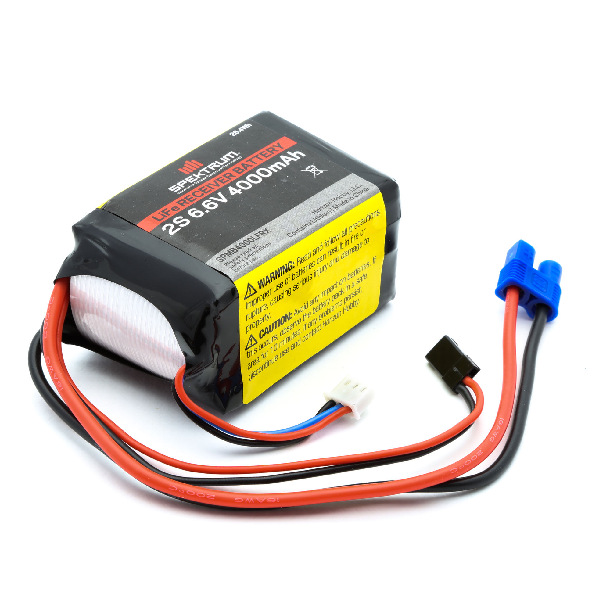 Spektrum 6.6V 4000mAh 2S LiFe Receiver Battery: Universal Receiver, EC3-SPMB4000LFRX