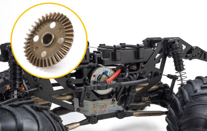 4X4 DRIVETRAIN WITH CENTER SPOOL for the Losi 1/18 Mini LMT Sparkle Smash 2S Ready-To-Run Brushed Monster Truck