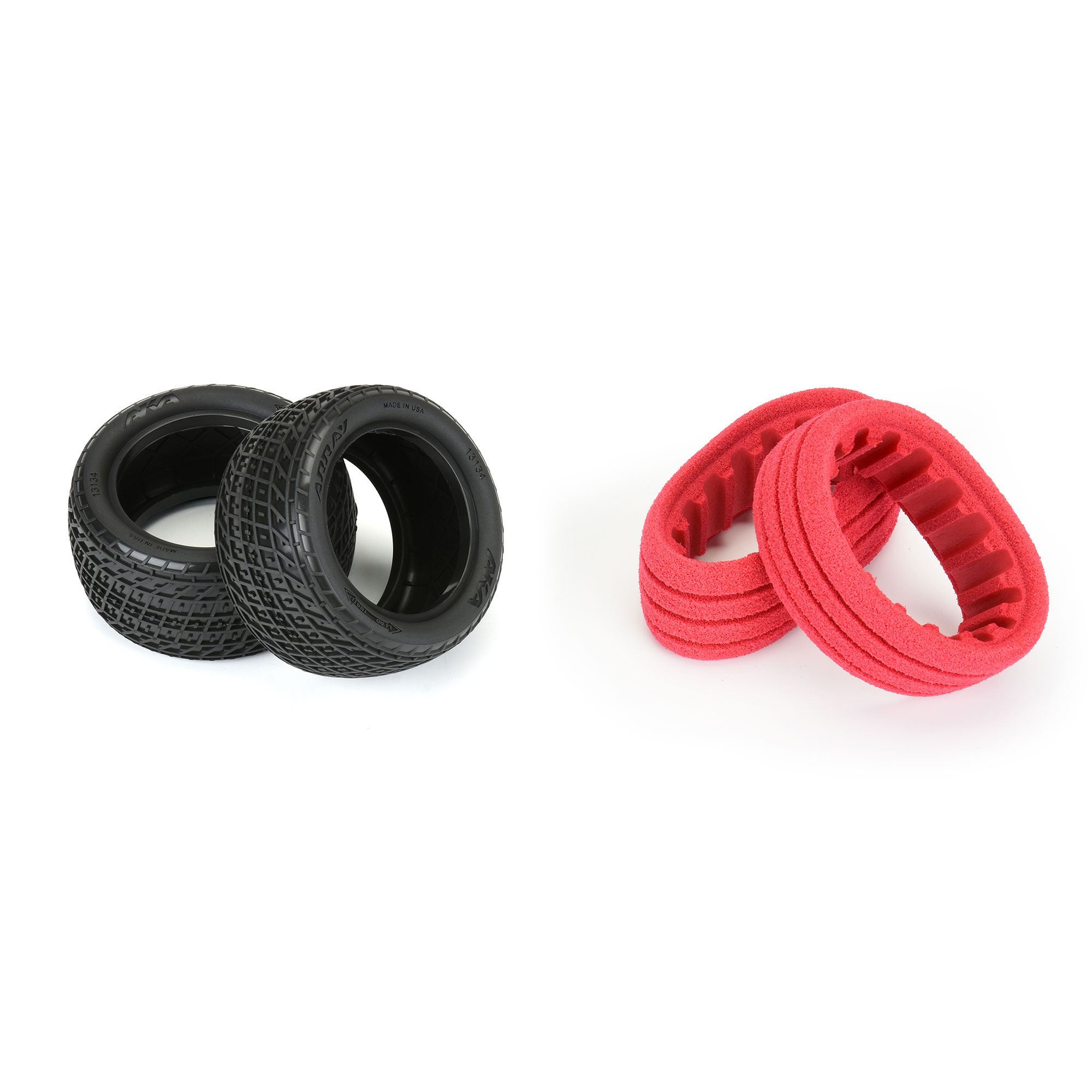 AKA PRODUCTS, INC. 1:10 Array Clay Rear 2.2" Dirt Oval Tires (2)-AKA13134CR