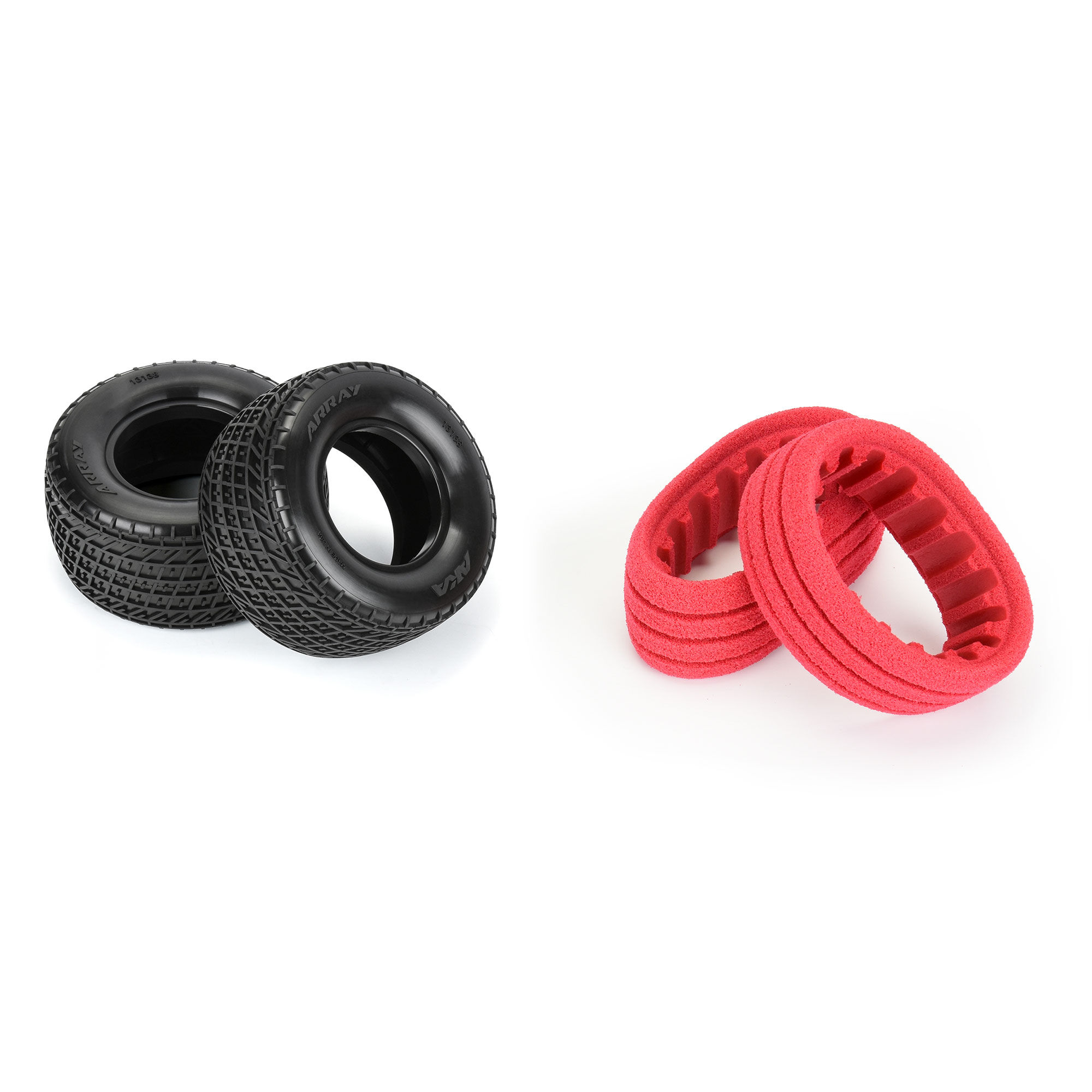 AKA PRODUCTS, INC. 1:10 Array Clay Rear 1.7"/2.2" Dirt Oval Tires (2)-AKA13138CR