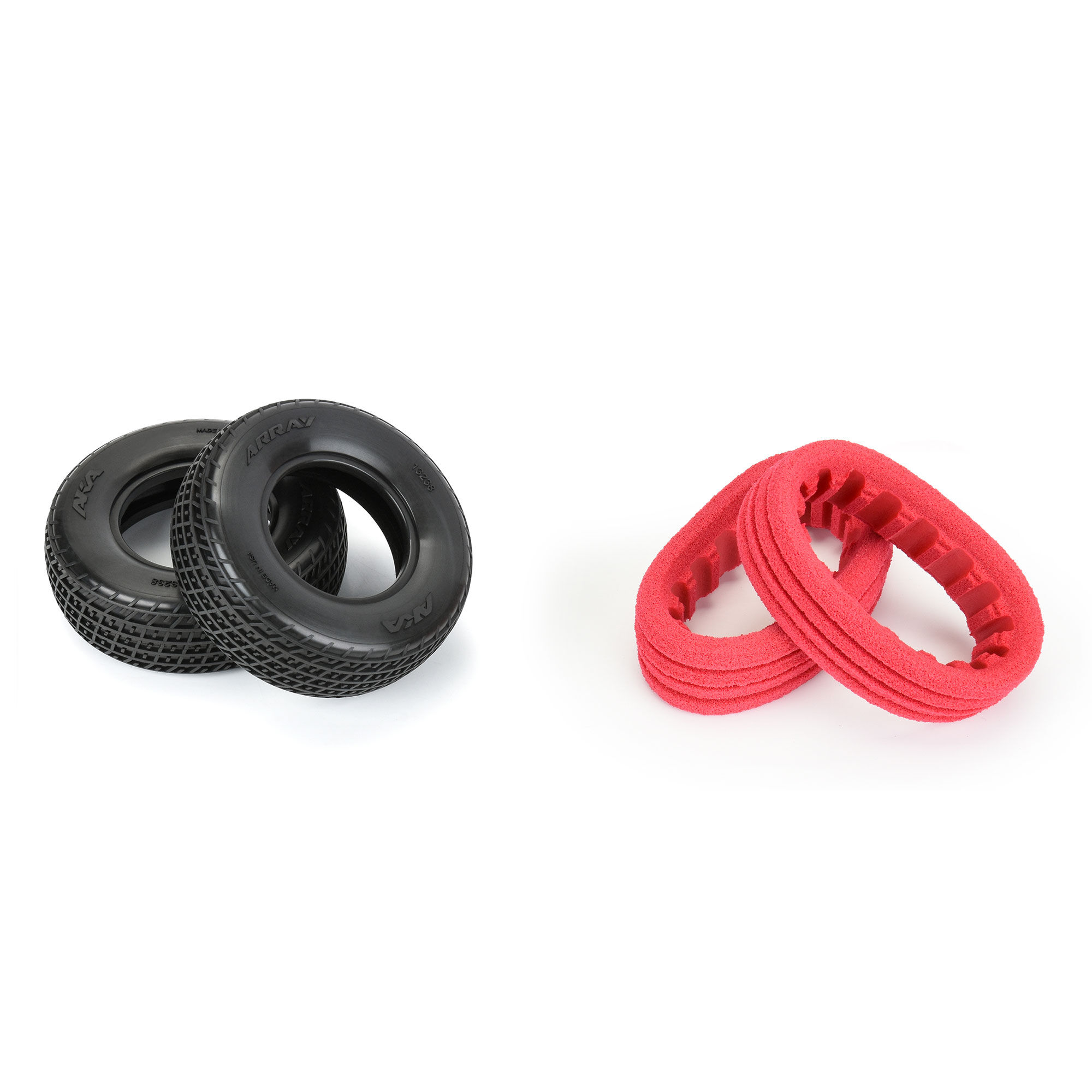 AKA PRODUCTS, INC. 1:10 Array Clay 2WD Front 1.7"/2.2" Dirt Oval Tires (2)-AKA13238CR