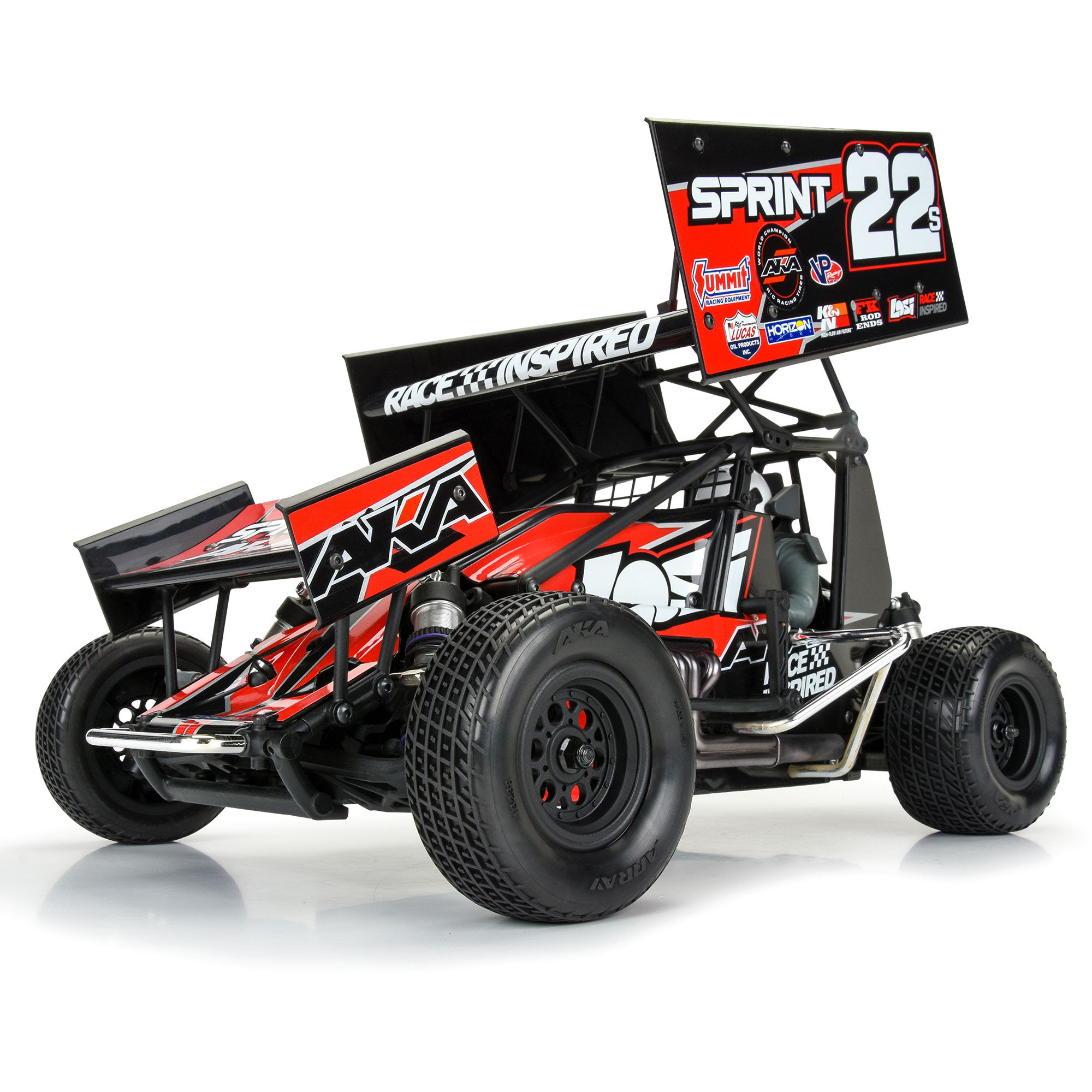 AKA PRODUCTS, INC. 1:10 Array Clay 2WD Front 1.7"/2.2" Dirt Oval Tires (2)-AKA13238CR