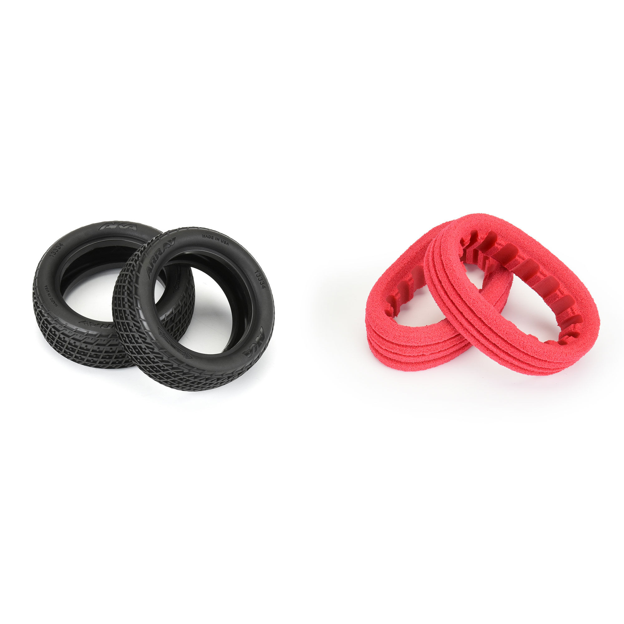 AKA PRODUCTS, INC. 1:10 Array Clay 2WD/4WD Front 2.2" Dirt Oval Tires (2)-AKA13334CR