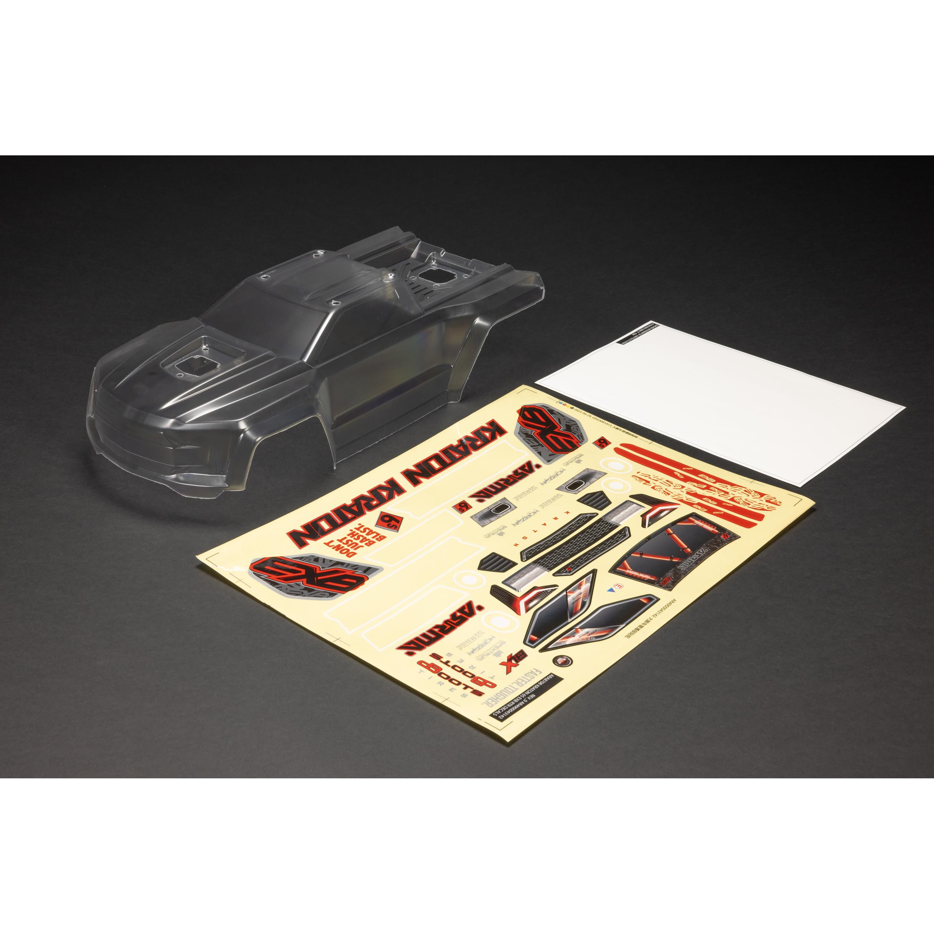 ARRMA 1/8 Clear Body with Decals: KRATON 6S BLX V6 Body-ARA-1519