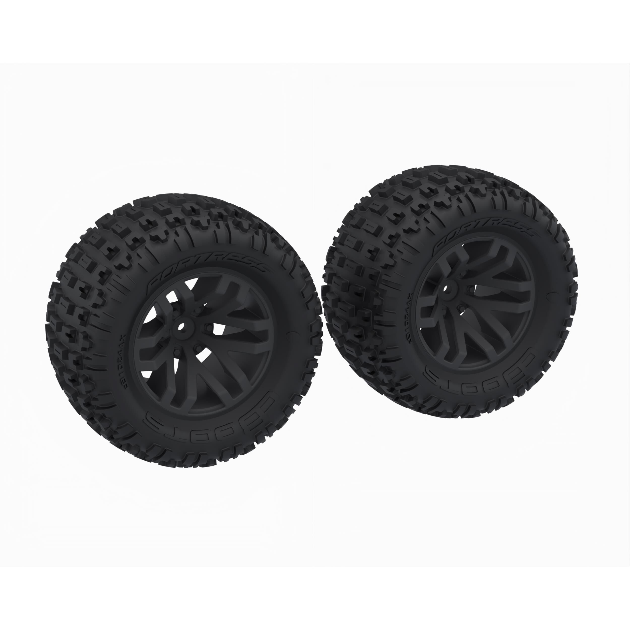 ARRMA dBoots 'FORTRESS MT' Tire Set Glued, Black (2)-ARA-1608