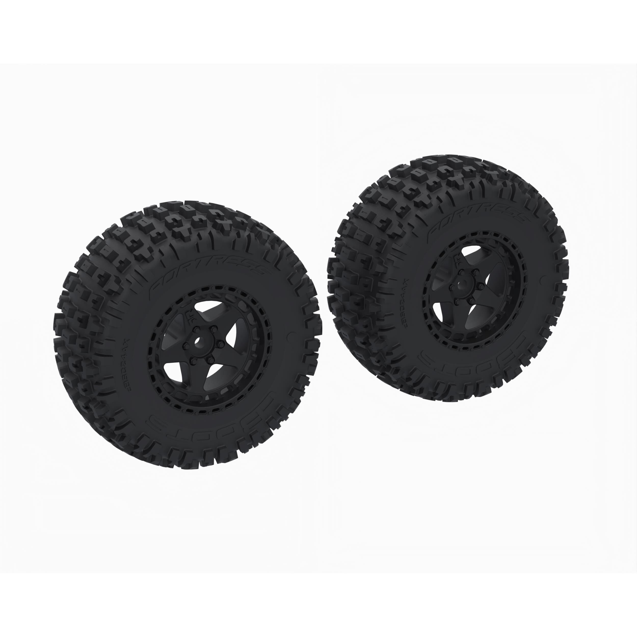 ARRMA DBOOTS 'FORTRESS SC' Tire Set Glued, Black (2)-ARA-1616