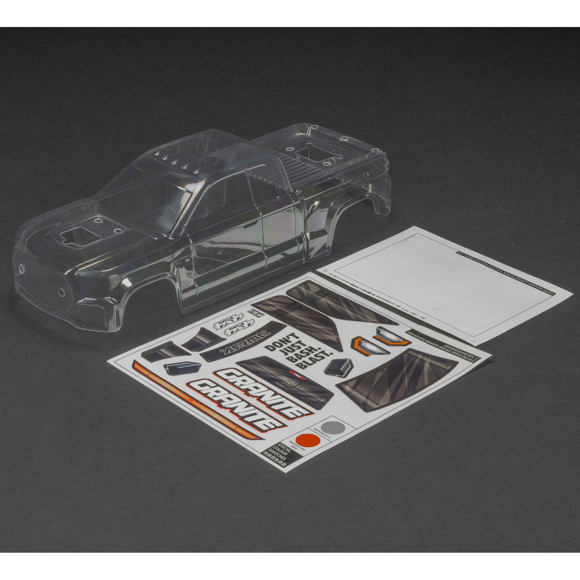 ARRMA GRANITE 4X4 Trimmed Body, Clear-ARA-1620