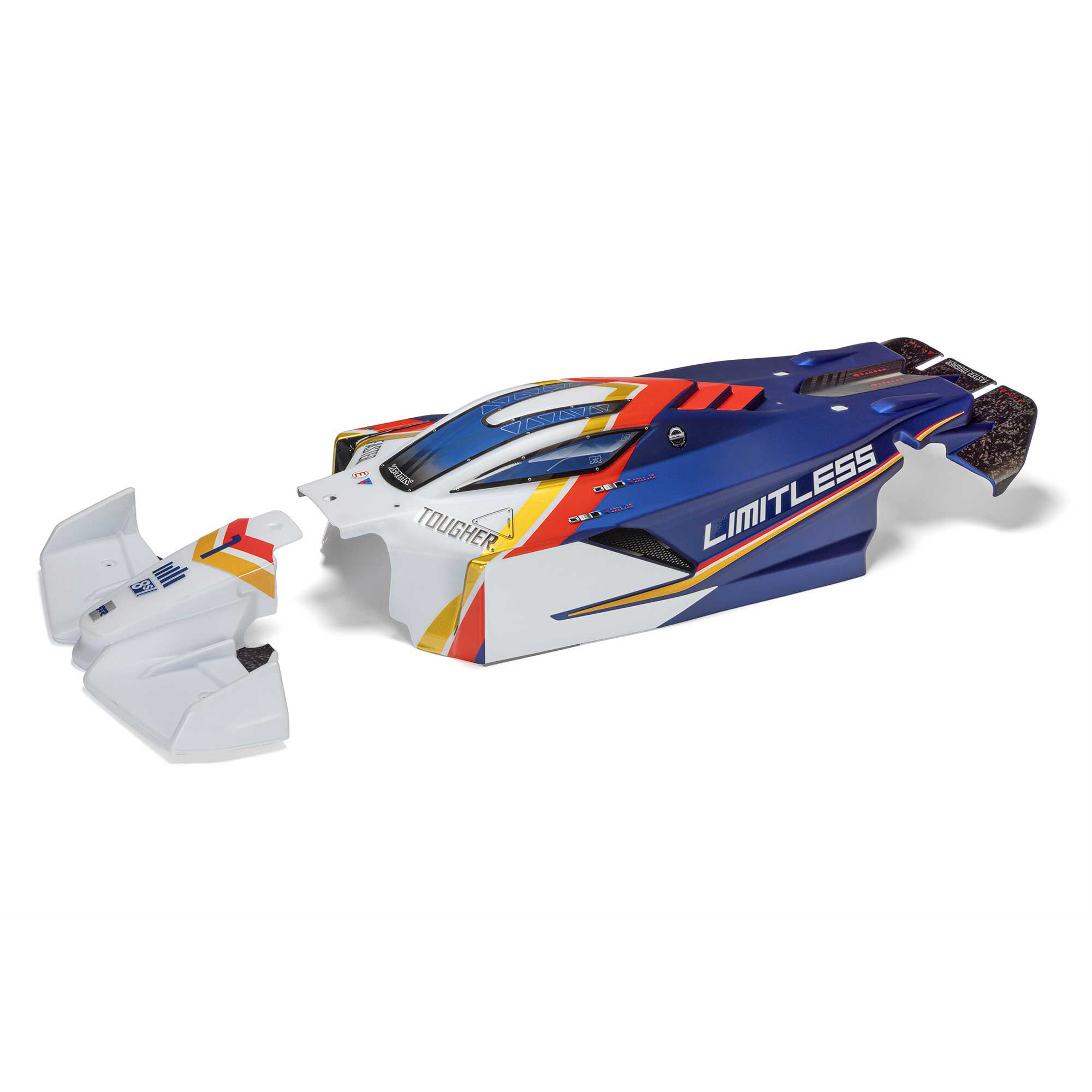 ARRMA LIMITLESS Painted Decaled Trimmed Body (White/Blue)-ARA-2810