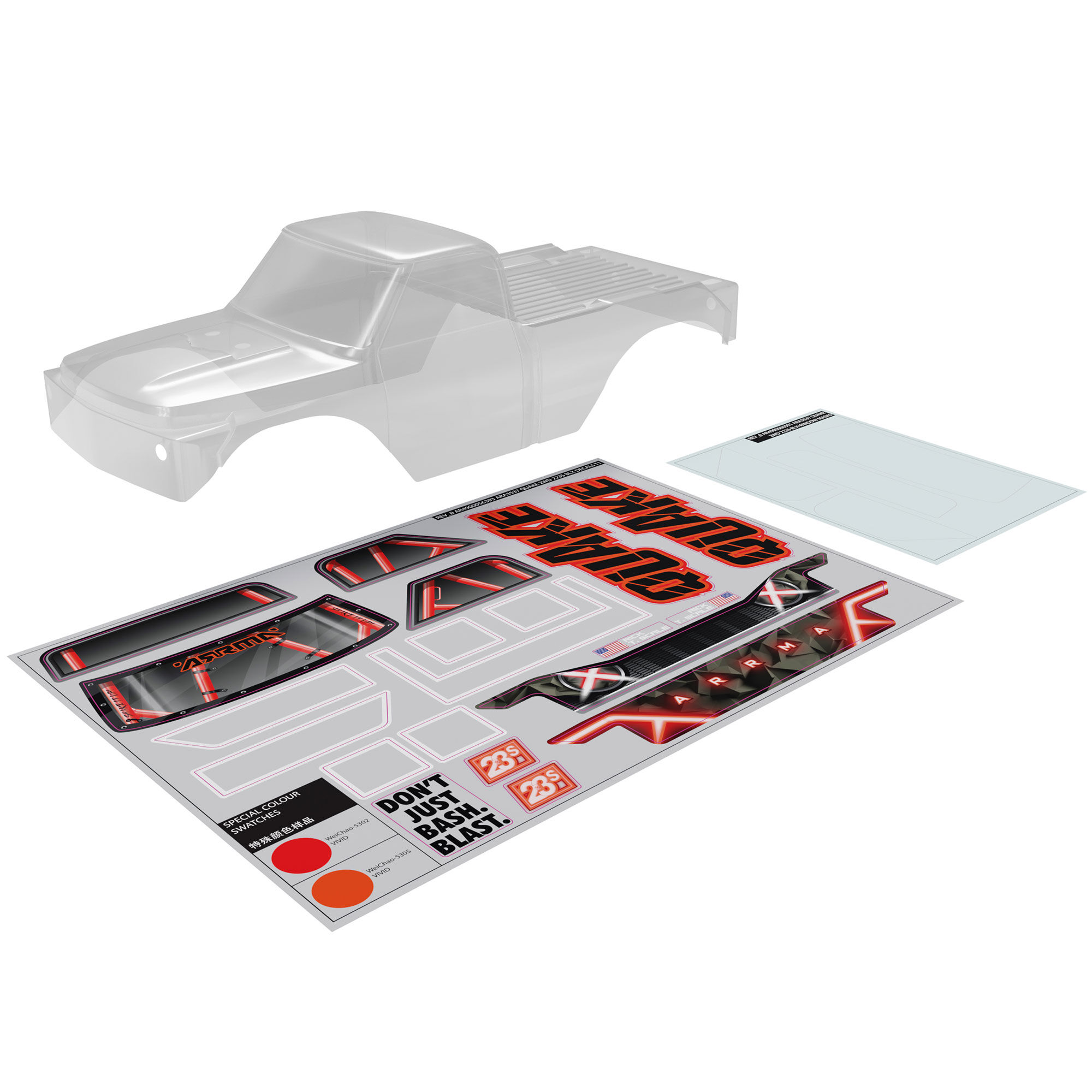 ARRMA QUAKE Clear Body (Inc Decals/Window Masks)-ARA-2870