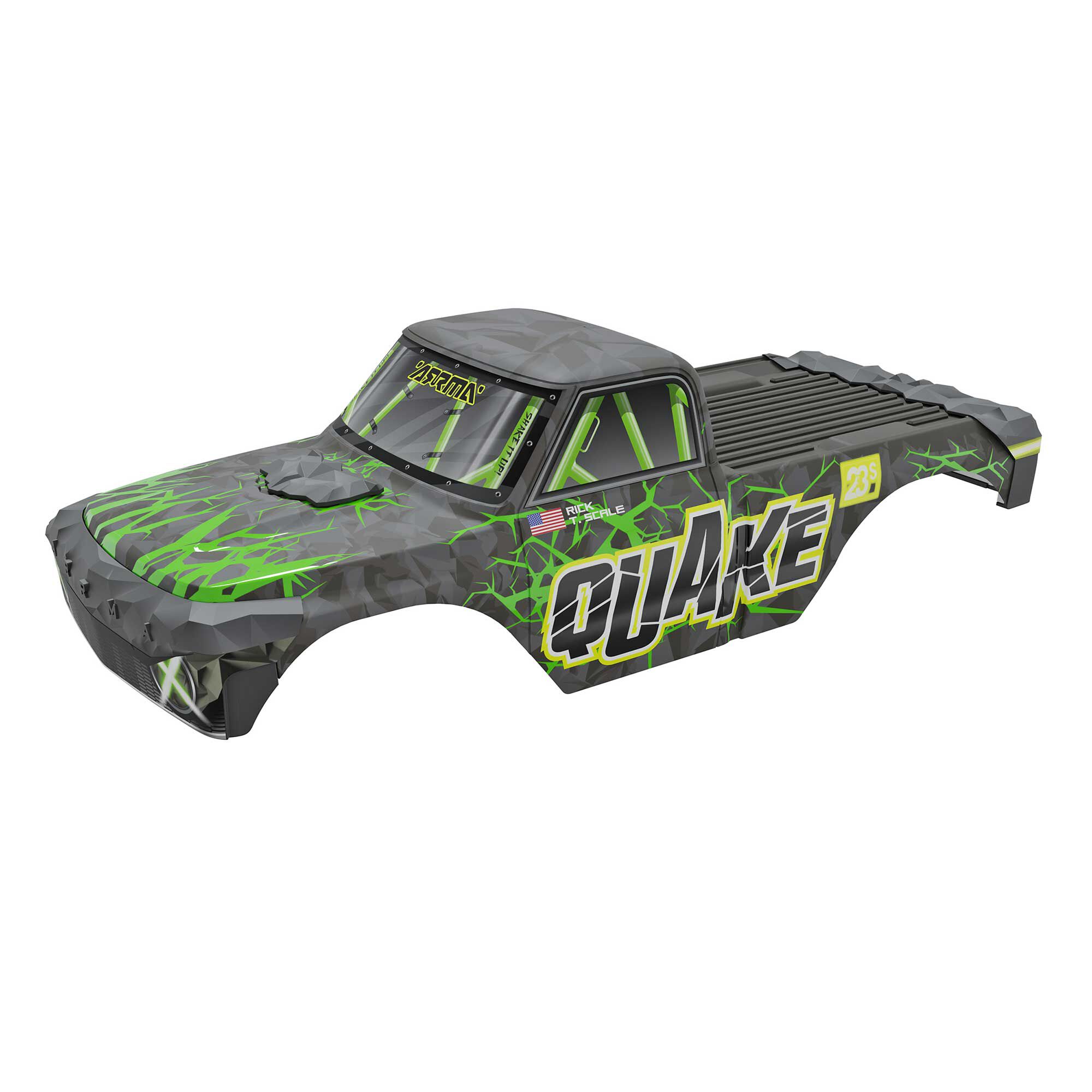 ARRMA QUAKE Painted Decaled Trimmed Body Set, Green-ARA-2880