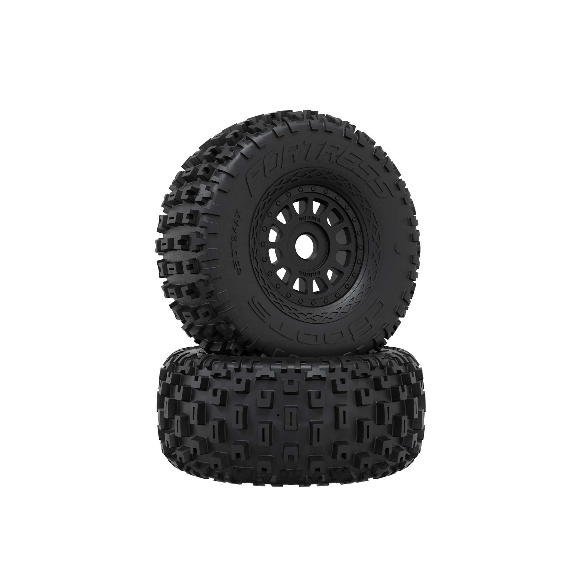 ARRMA dBOOTS 'FORTRESS' Tire Set Glued, Black (2pcs)-ARA-4486