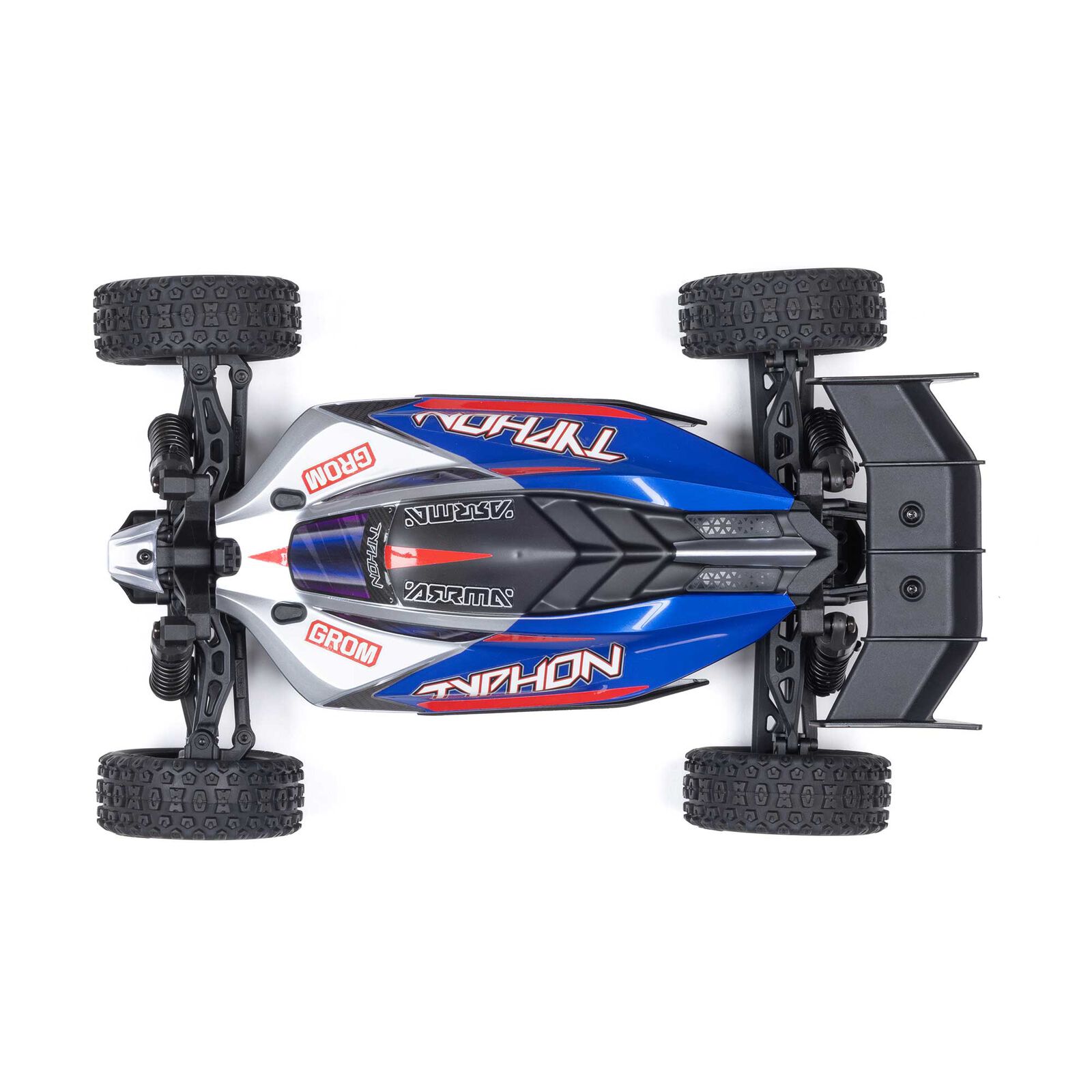  1/14 TYPHON GROM 4X4 RTR Brushed Buggy (Battery & Charger Included), Blue/Red