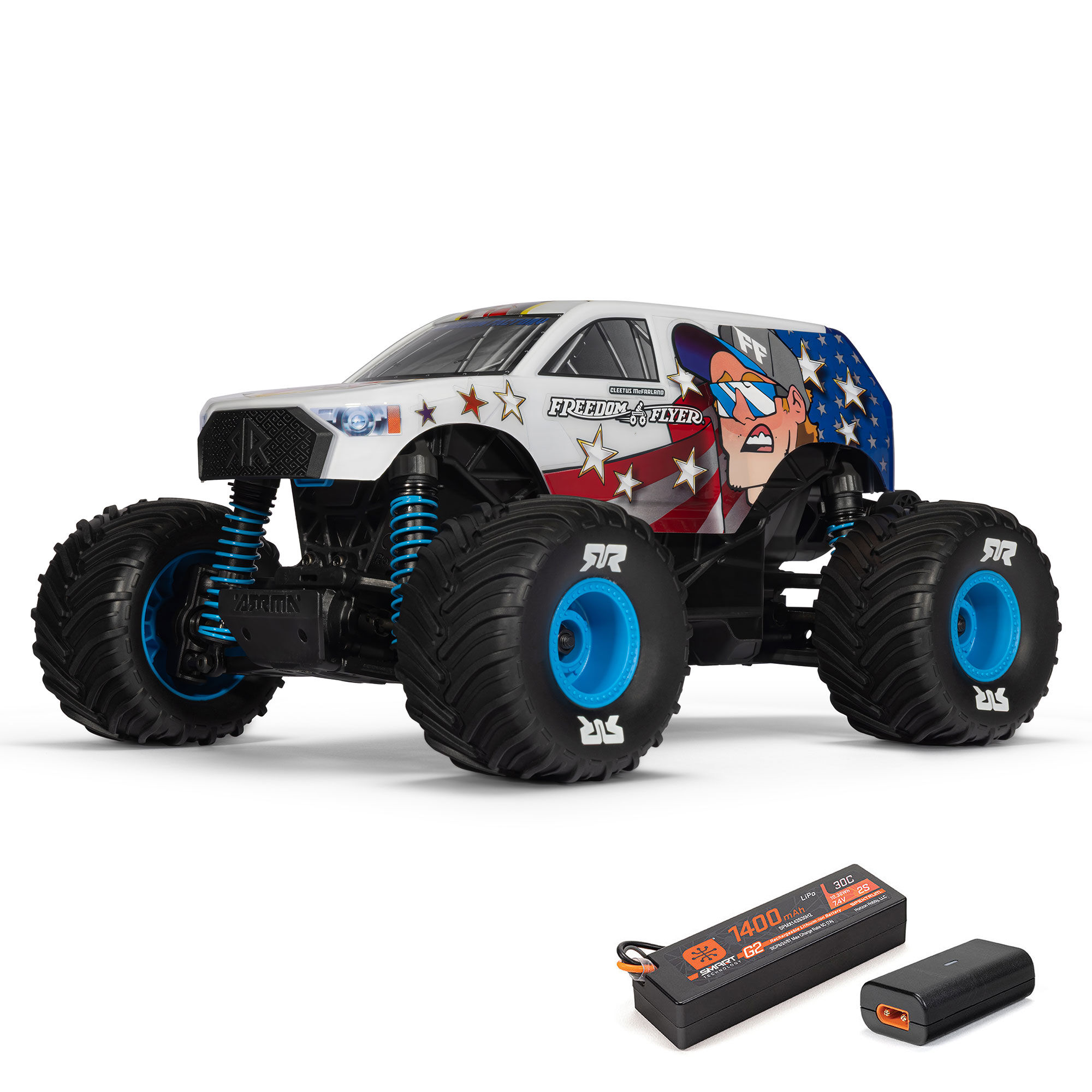 ARRMA 1/16 FREEDOM FLYER 4X4 RTR Monster Truck (Battery & Charger Included), White-ARA2130FF