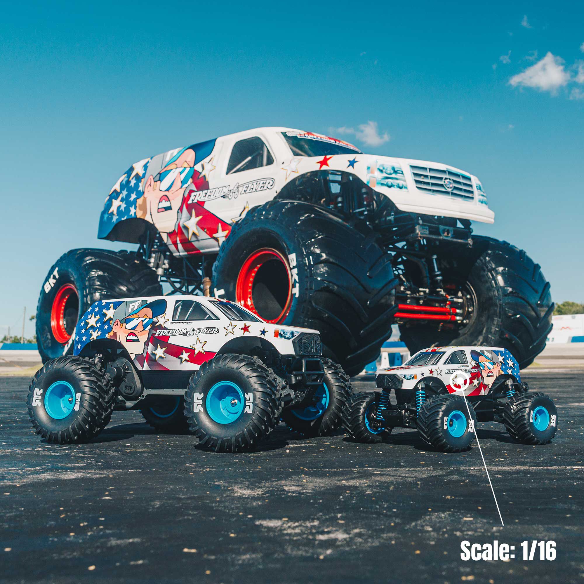ARRMA 1/16 FREEDOM FLYER 4X4 RTR Monster Truck (Battery & Charger Included), White-ARA2130FF
