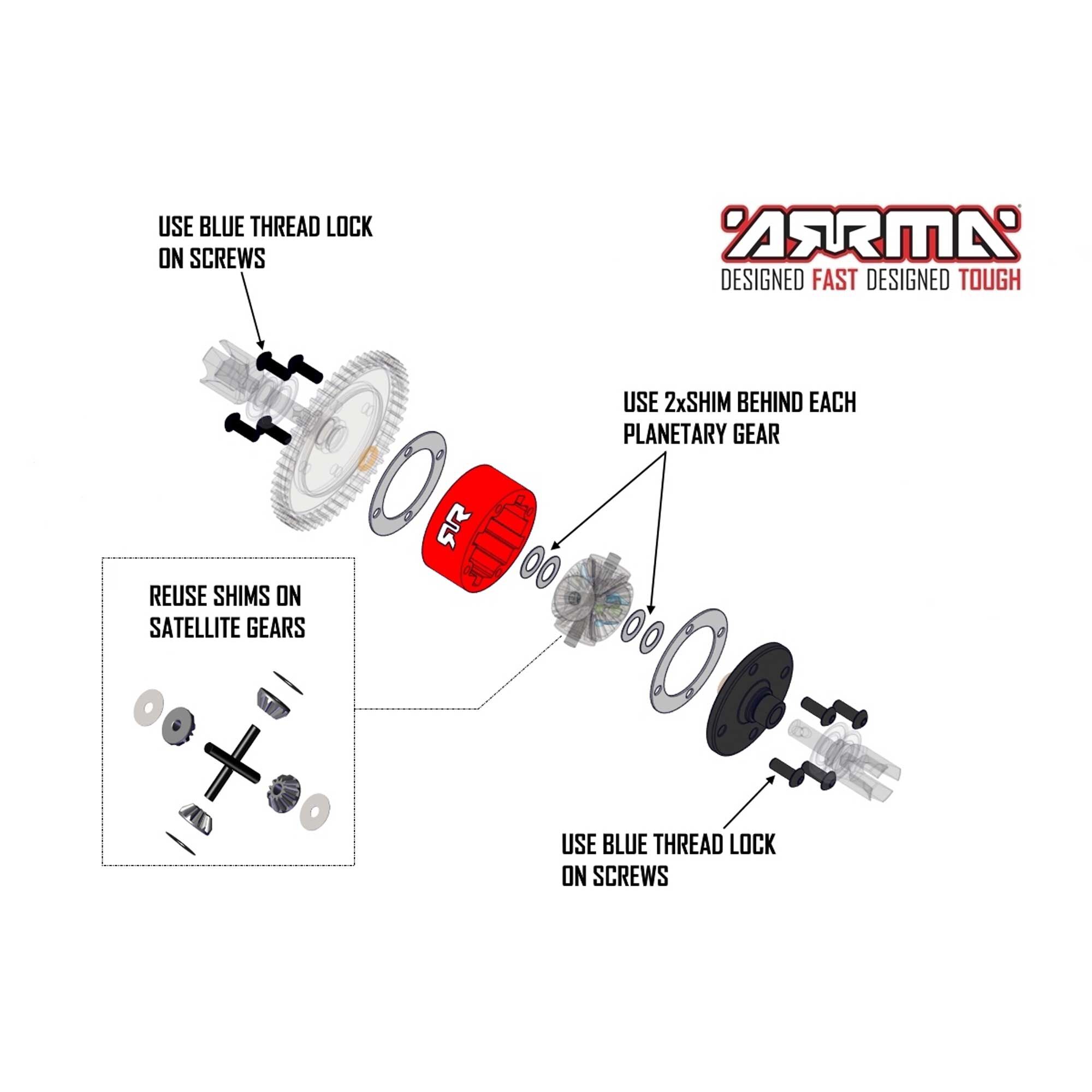 ARRMA Metal Diff Case-ARA220050