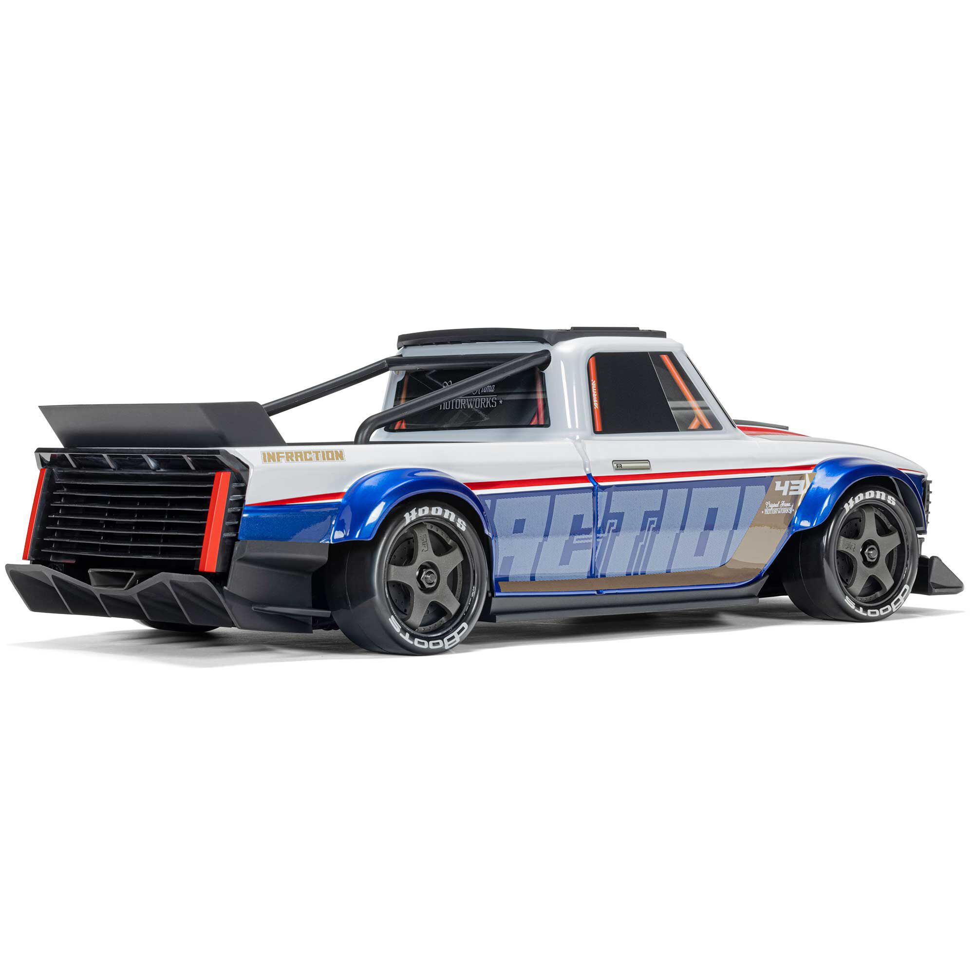 ARRMA 1:12 INFRACTION GROM 3S 4X4 Ready-To-Run Brushless All-Road Street Bash, Blue/Red-ARA2315T1