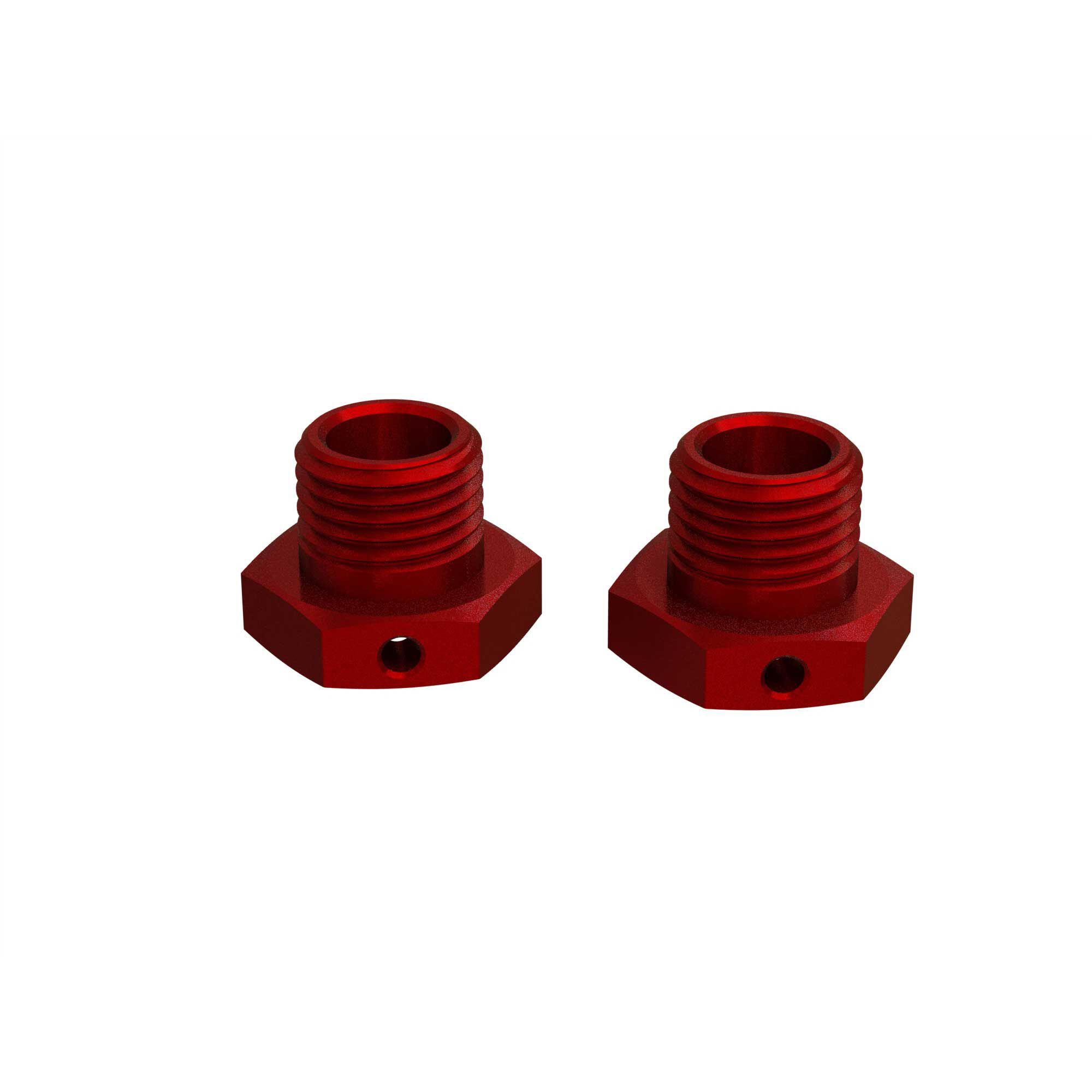 ARRMA Aluminum Wheel Hex 17mm 14.6mm Thick Red (2)-ARA311035