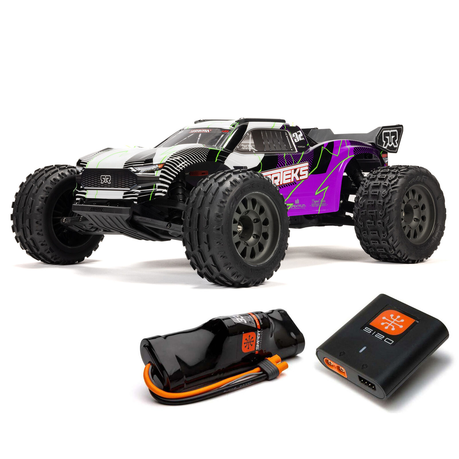 1:10 VORTEKS 2WD RTR Brushed Stadium Truck (Battery & Charger Included), Orange&Purple