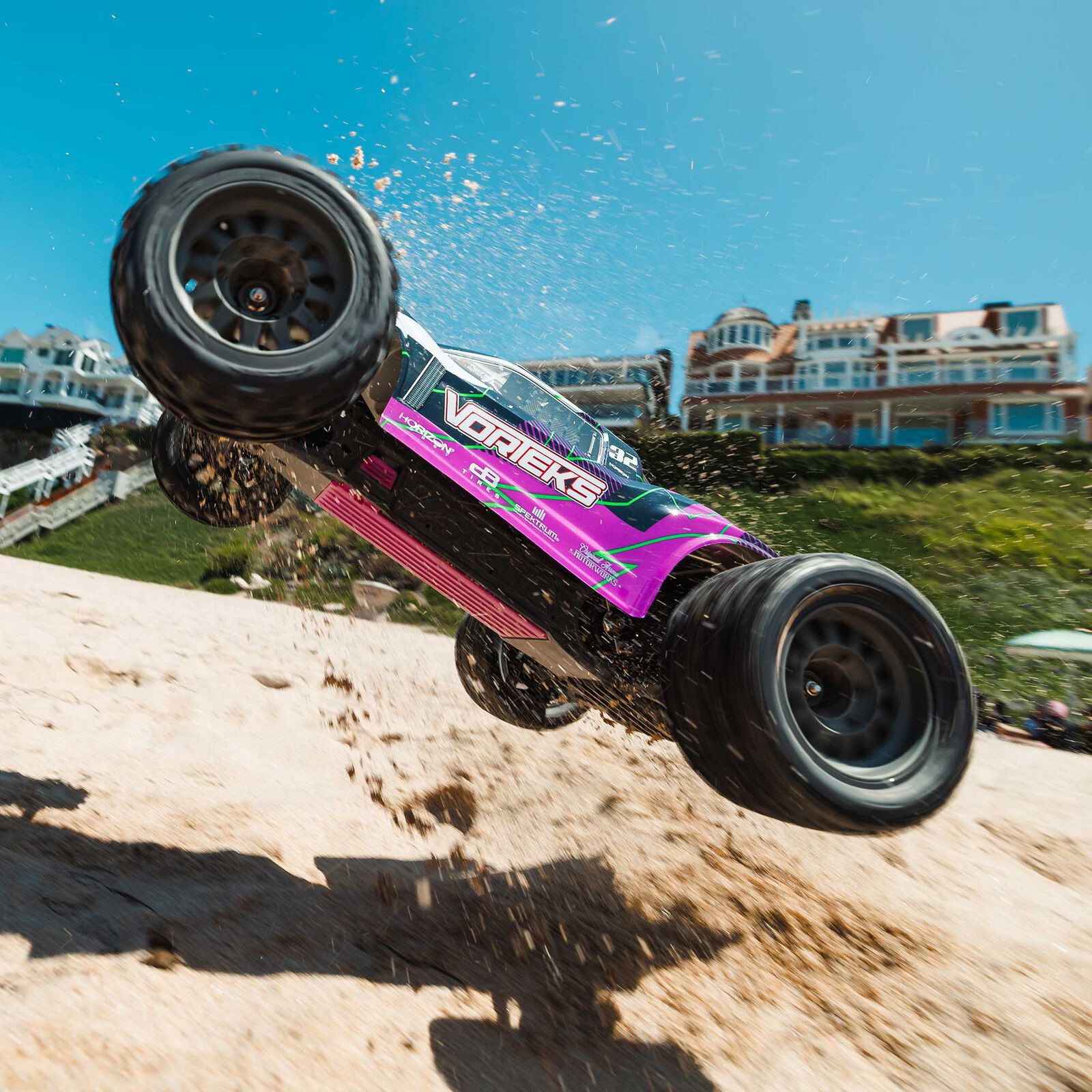 1:10 VORTEKS 2WD RTR Brushed Stadium Truck (Battery & Charger Included), Orange&Purple