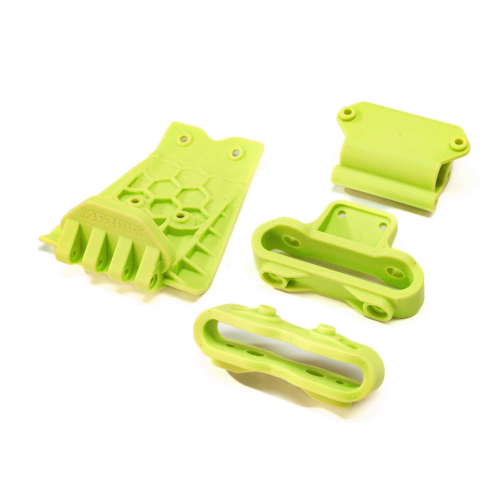 ARRMA Lower Skid And Bumper Mount Set, Fluorescent Yellow-ARA320773