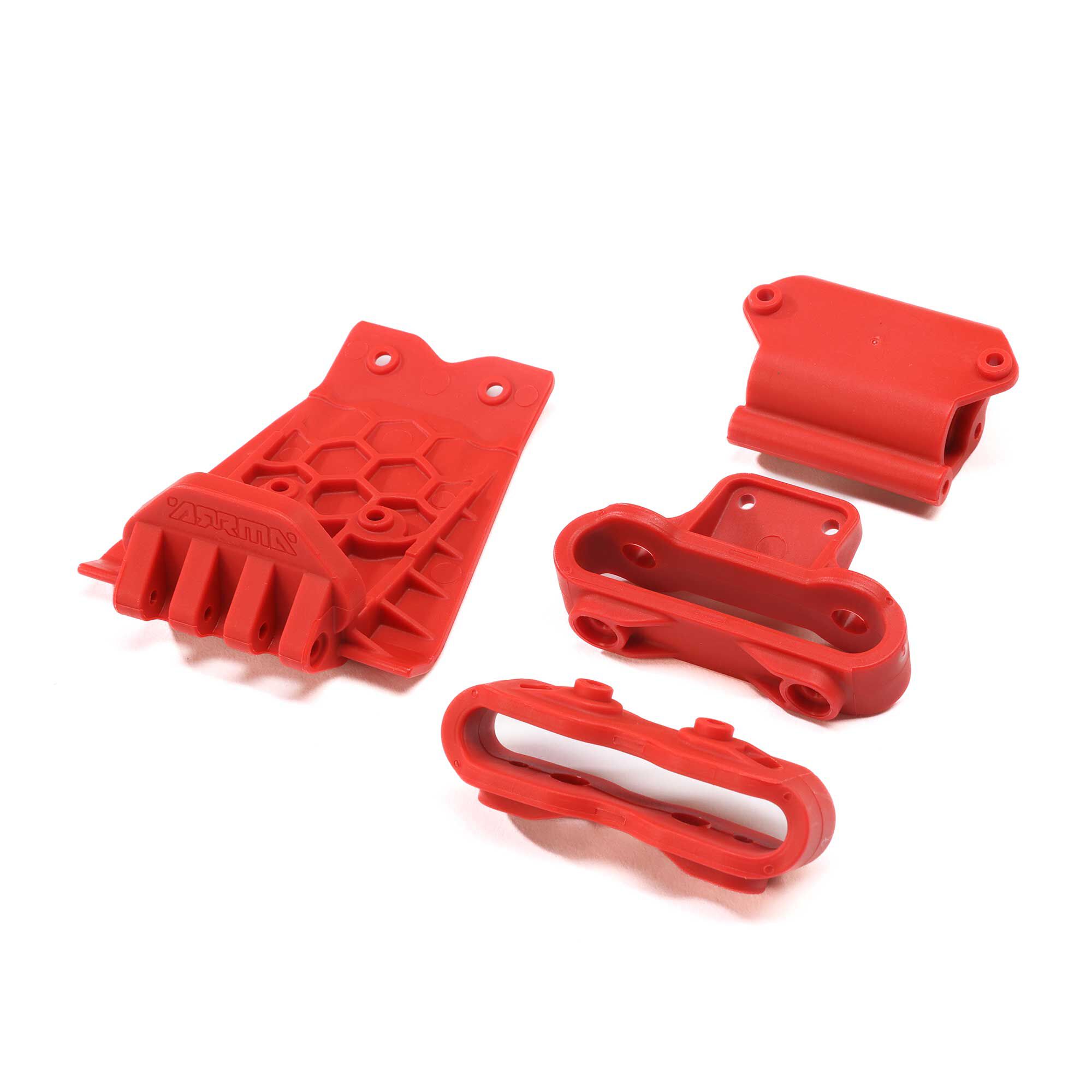ARRMA Lower Skid And Bumper Mount Set, Red-ARA320777