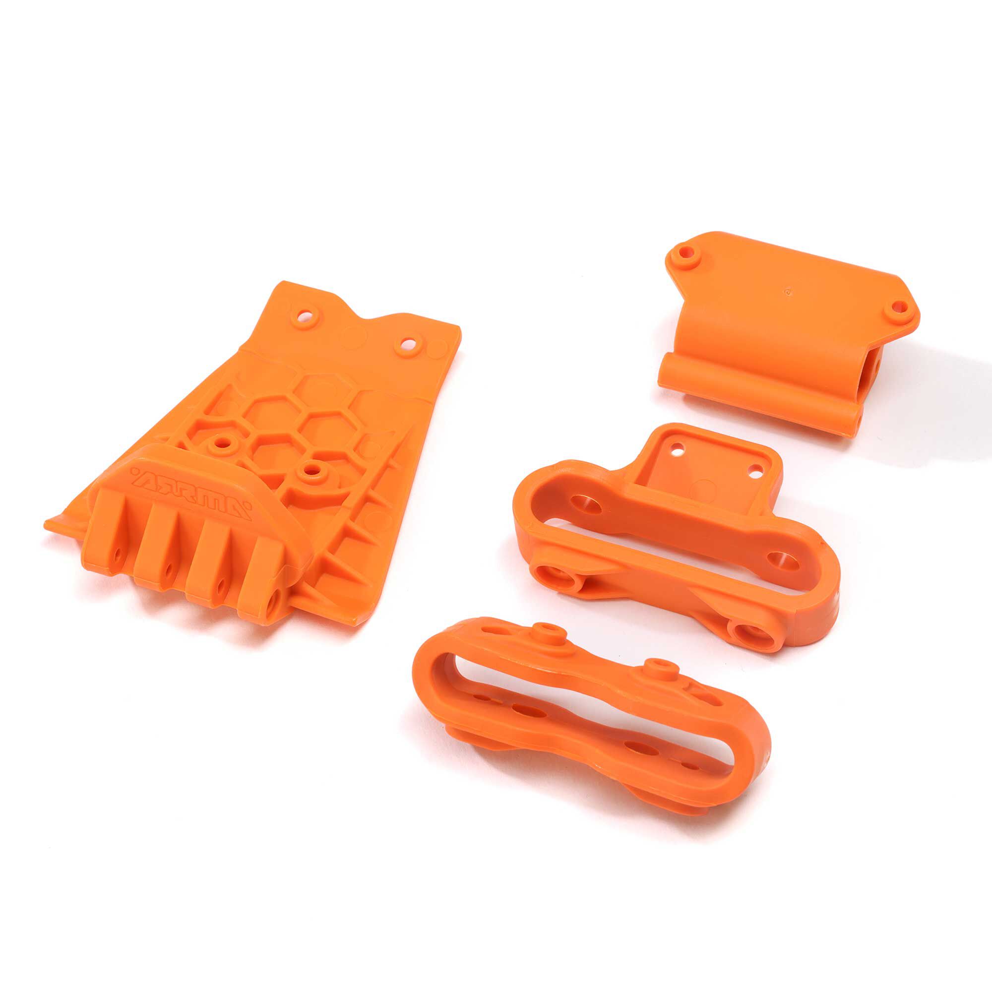 ARRMA Lower Skid & Bumper Mount Set, Orange-ARA320795