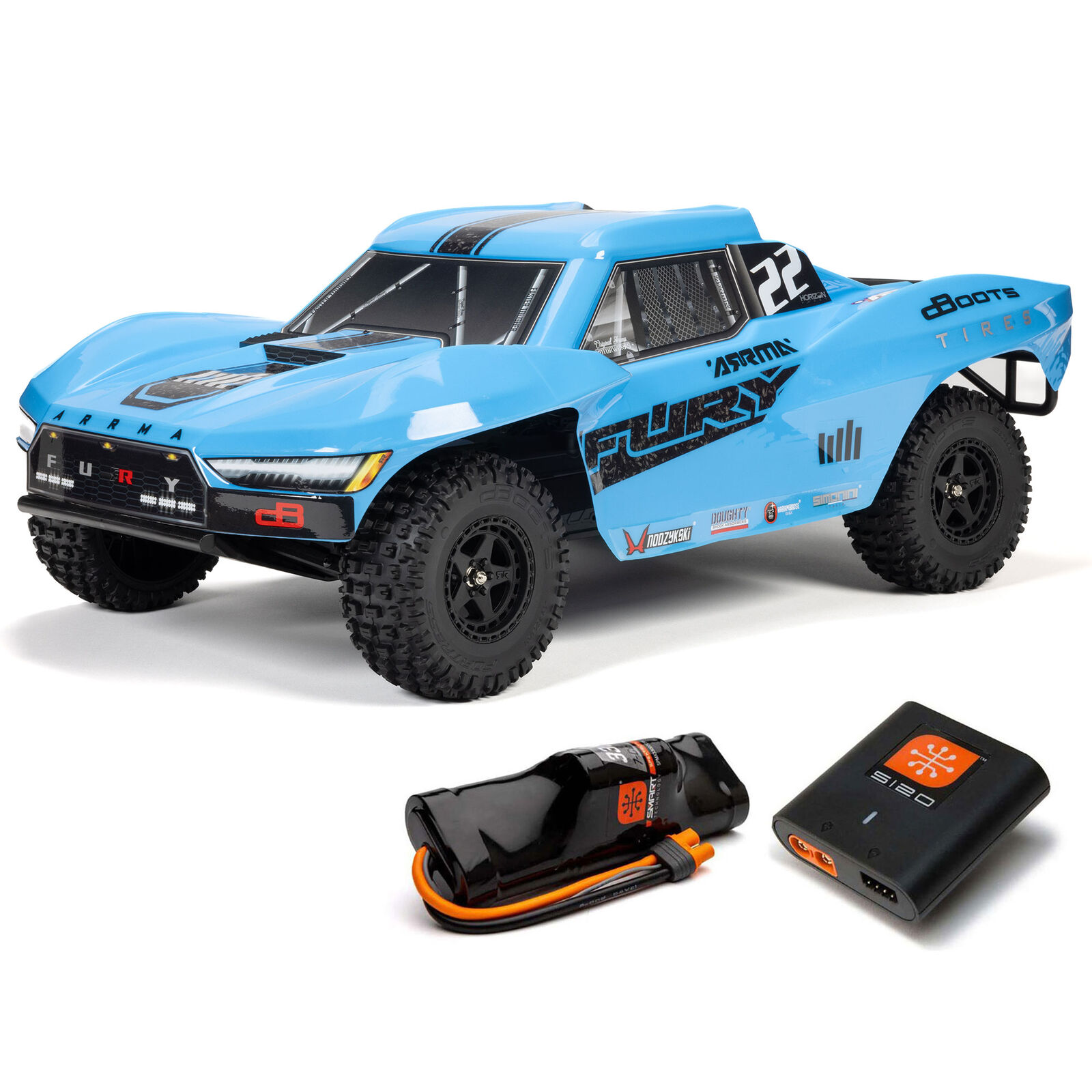 1/10 FURY 2WD RTR Brushed Short Course Truck (Battery & Charger Included), Red