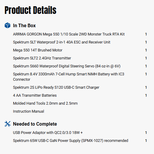 ARRMA 1:10 GORGON 2WD RTA Kit Brushed Monster Truck (Battery & Charger Included)-ARA3230SKT1/ARA3230SKT2