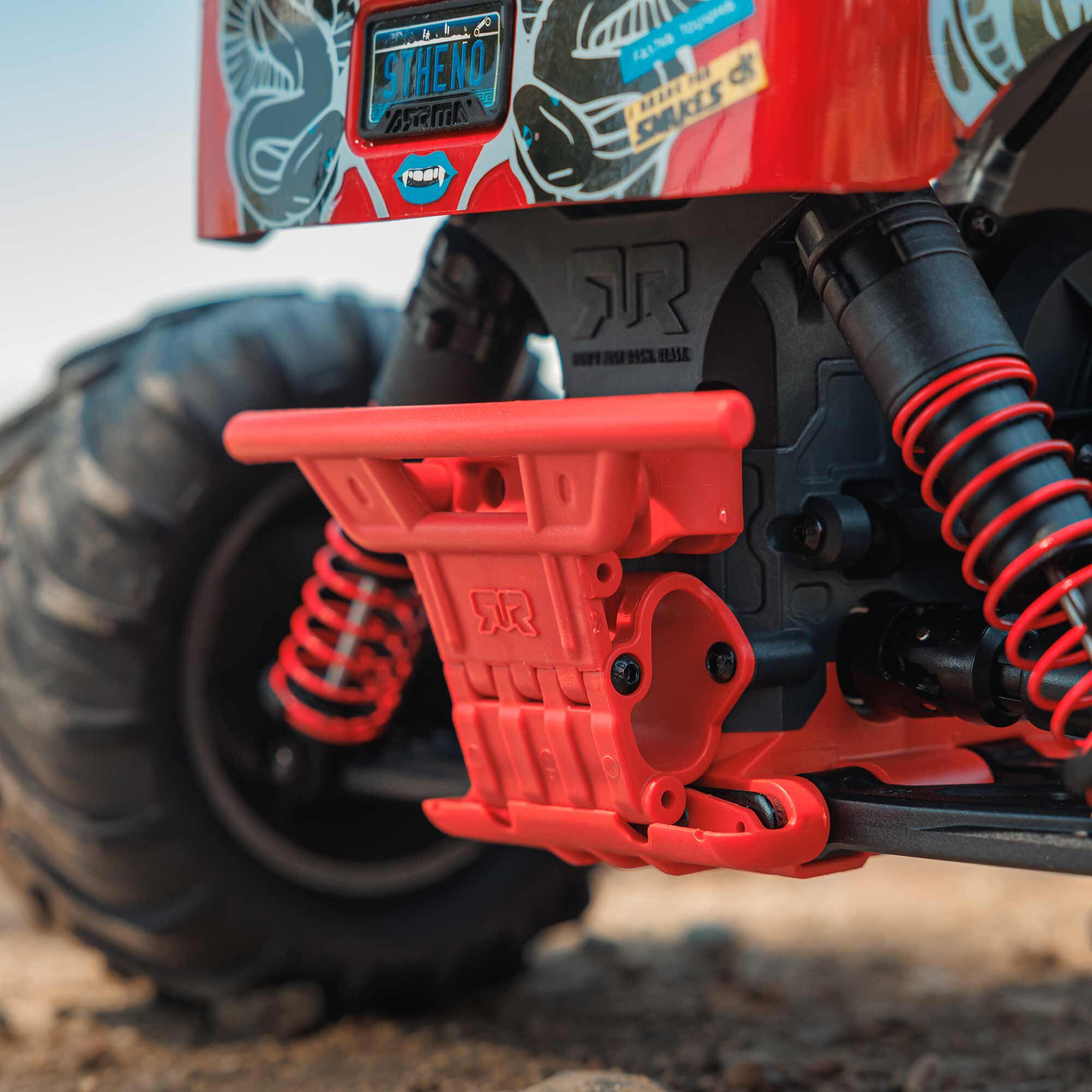  ARRMA 1:10 GORGON 2WD RTA Kit Brushed RC Monster Truck w/Battery & Charger, Yellow&Gun Metal&Red