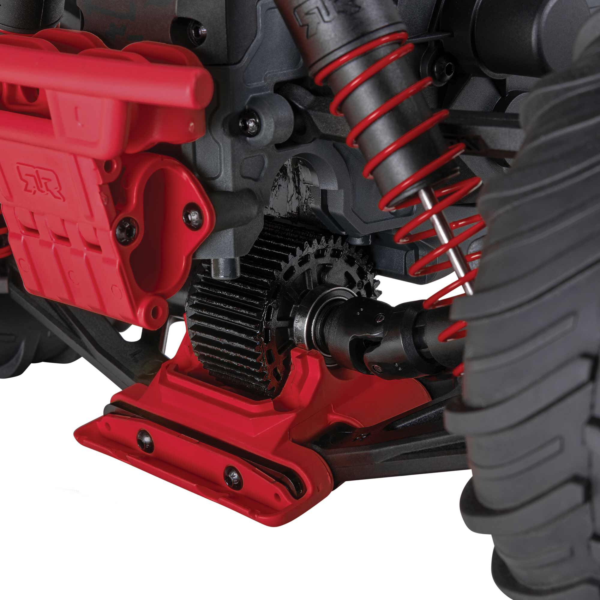  ARRMA 1:10 GORGON 2WD RTA Kit Brushed RC Monster Truck w/Battery & Charger, Yellow&Gun Metal&Red