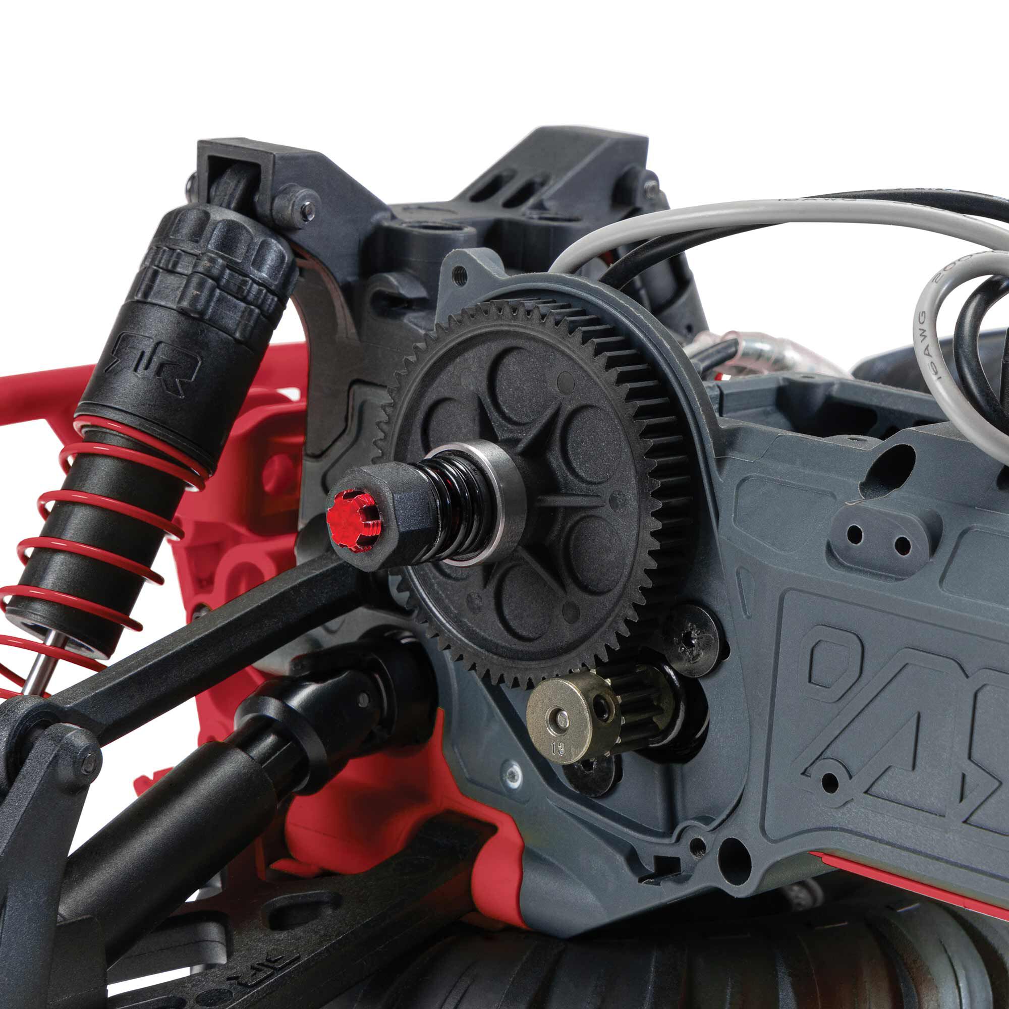  ARRMA 1:10 GORGON 2WD RTA Kit Brushed RC Monster Truck w/Battery & Charger, Yellow&Gun Metal&Red