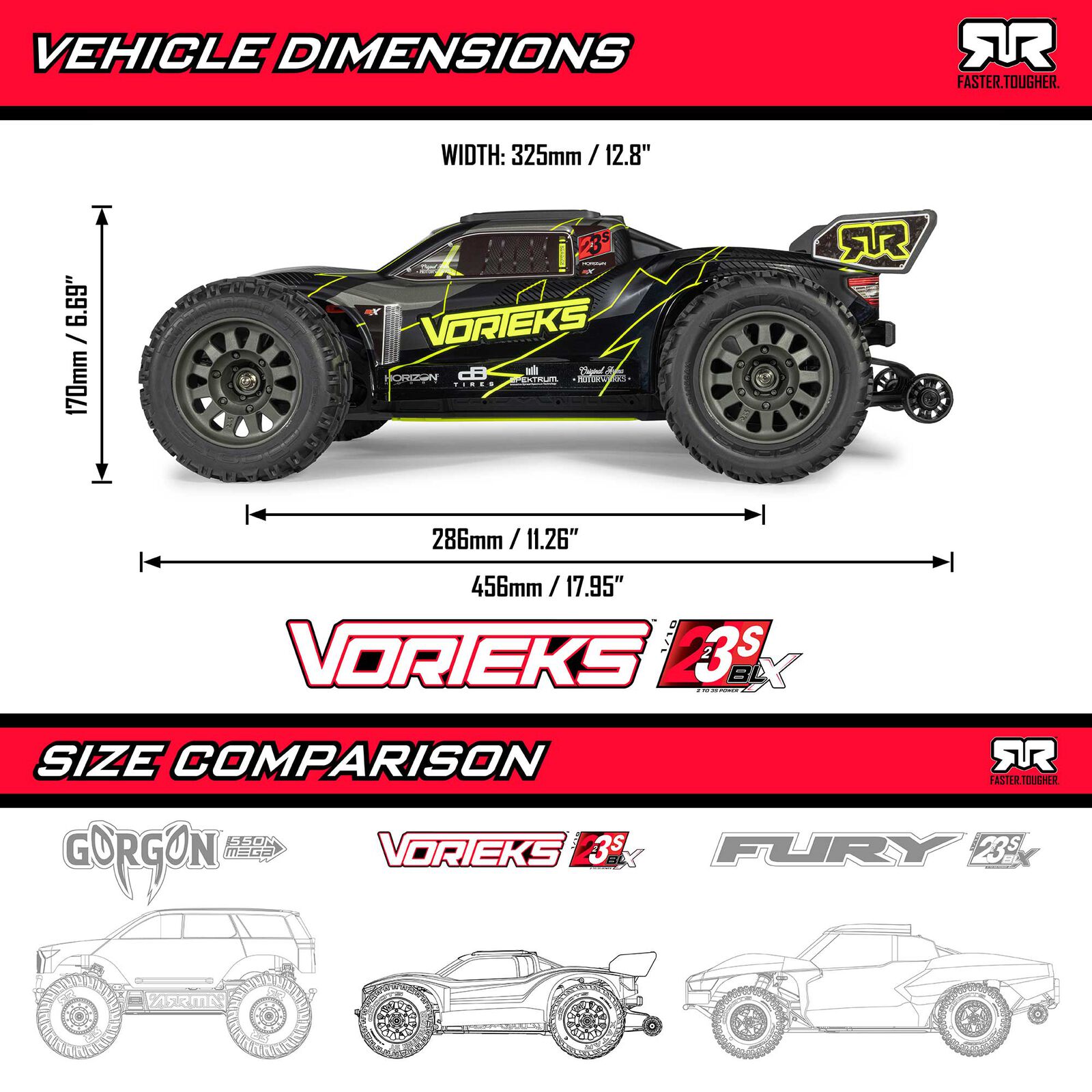 1/10 ARRMA VORTEKS DSC 223S-ARA3505T1/ARA3505T2/ARA3505T2