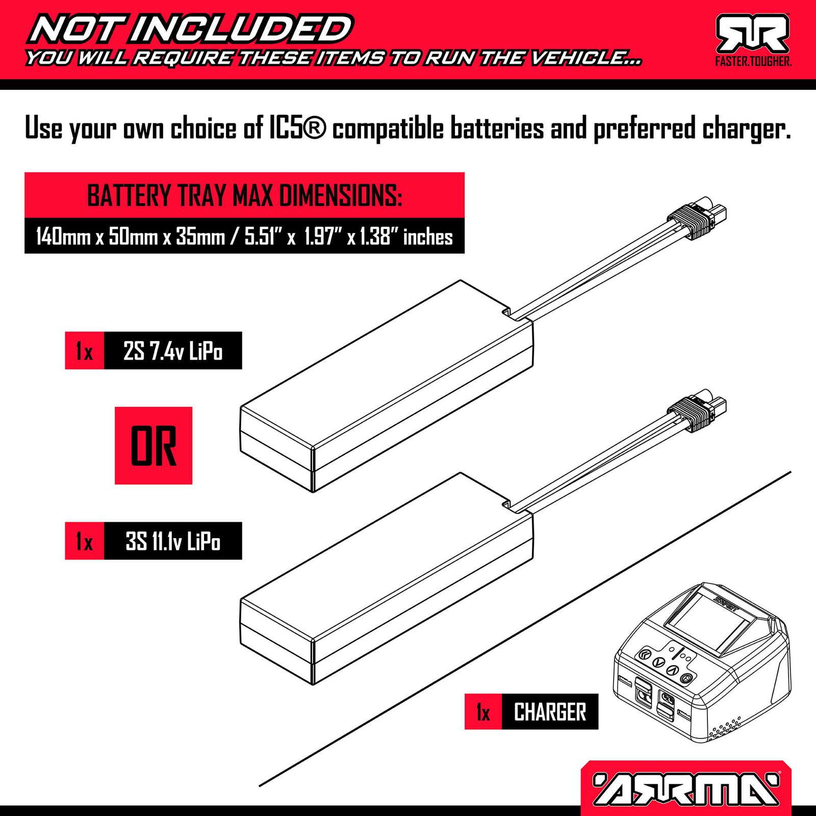 1/10 ARRMA VORTEKS DSC 223S-ARA3505T1/ARA3505T2/ARA3505T2
