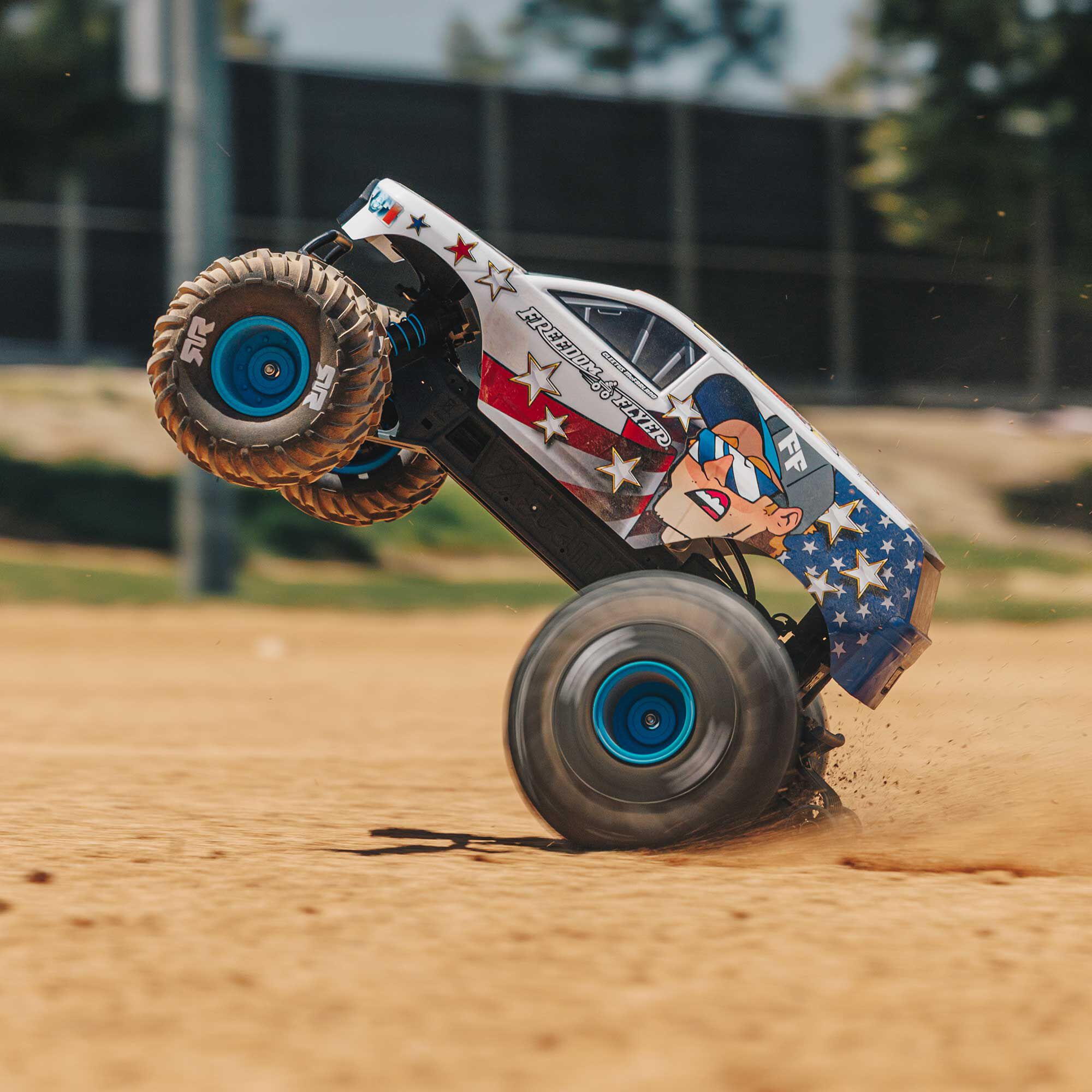 ARRMA 1/10 FREEDOM FLYER 223S 2WD RTR Brushless Monster Truck (Battery & Charger Included), White-ARA3530SFFT1