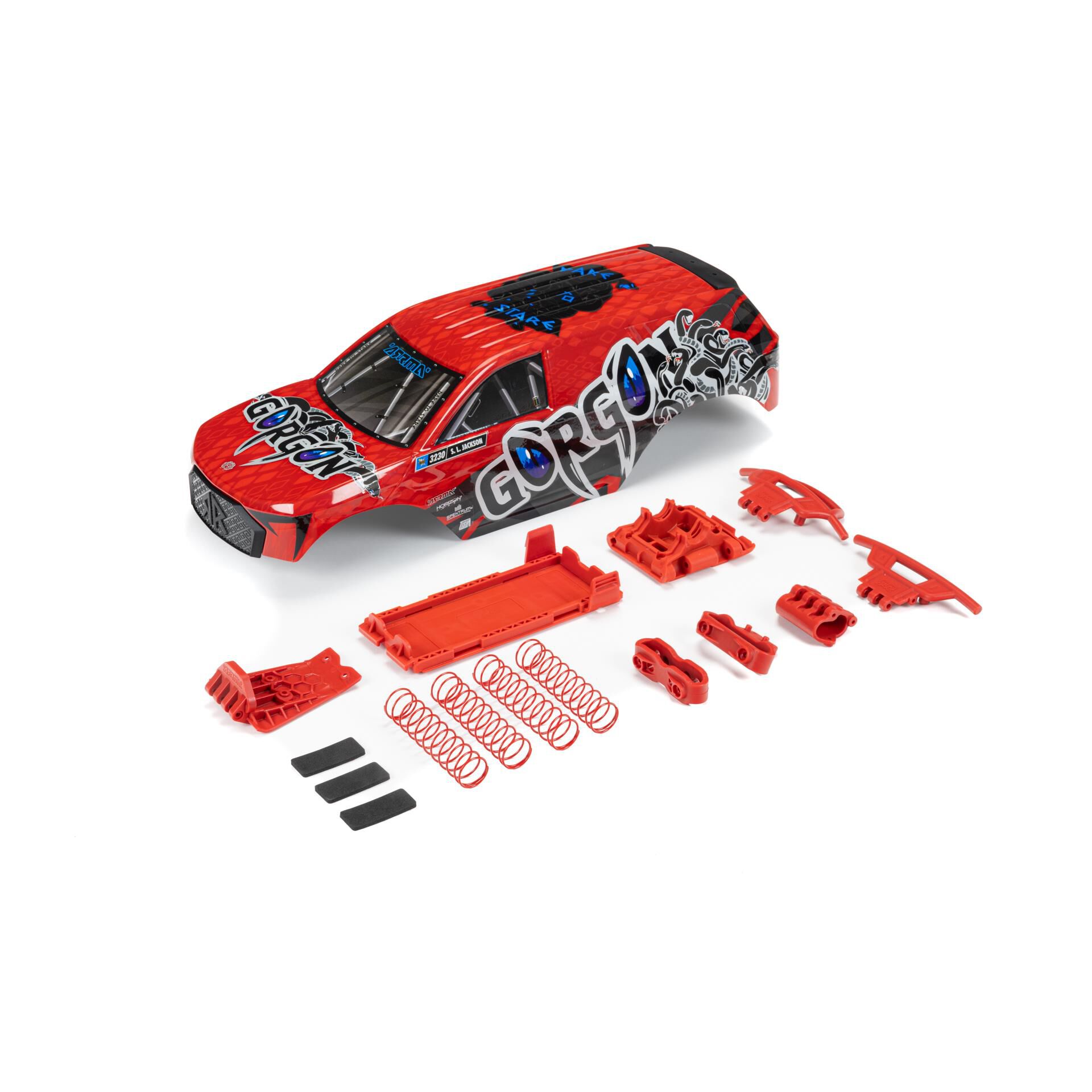 ARRMA GORGON Painted Decaled Body Set, Red-ARA402351