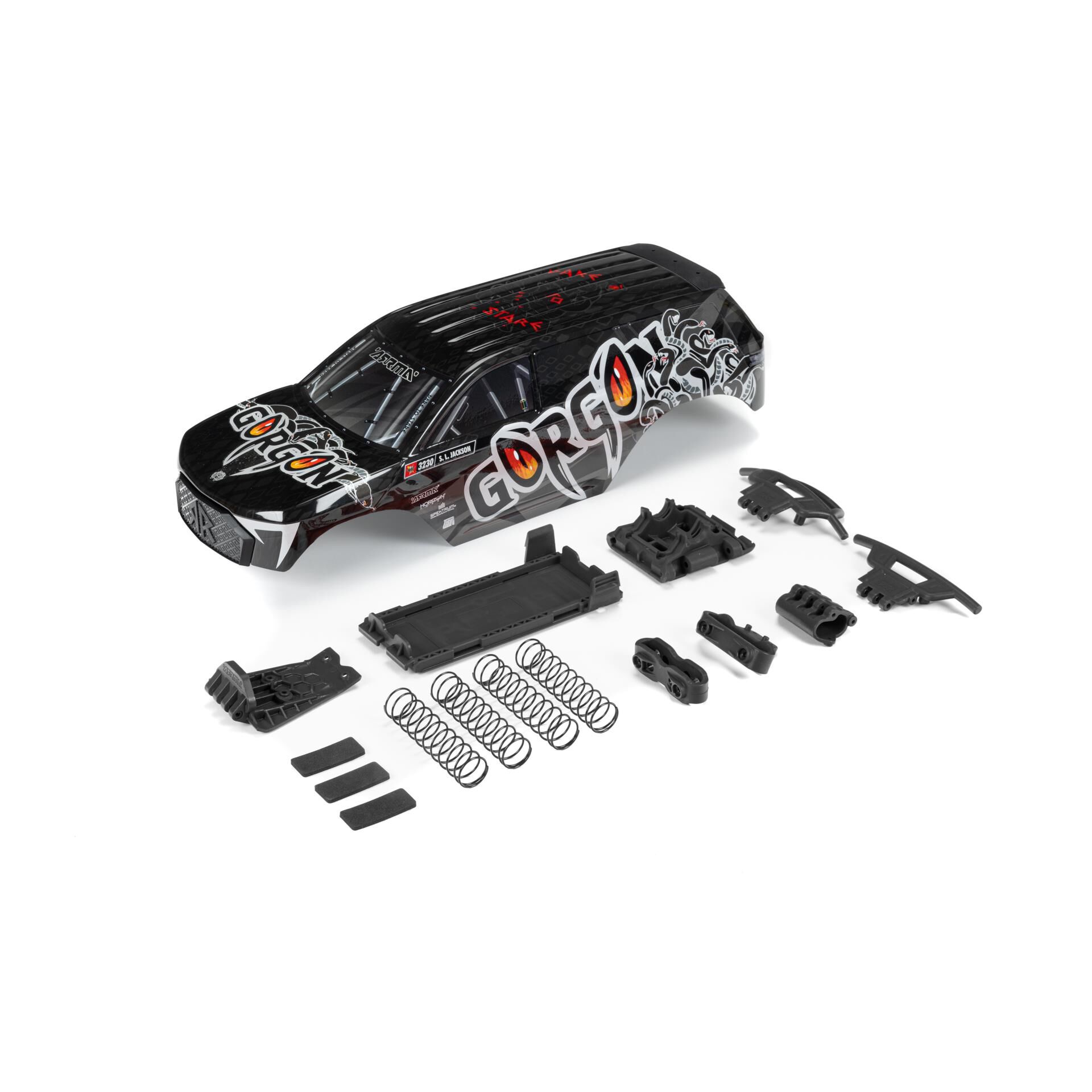 ARRMA GORGON Painted Decaled Body Set, Gun Metal-ARA402353