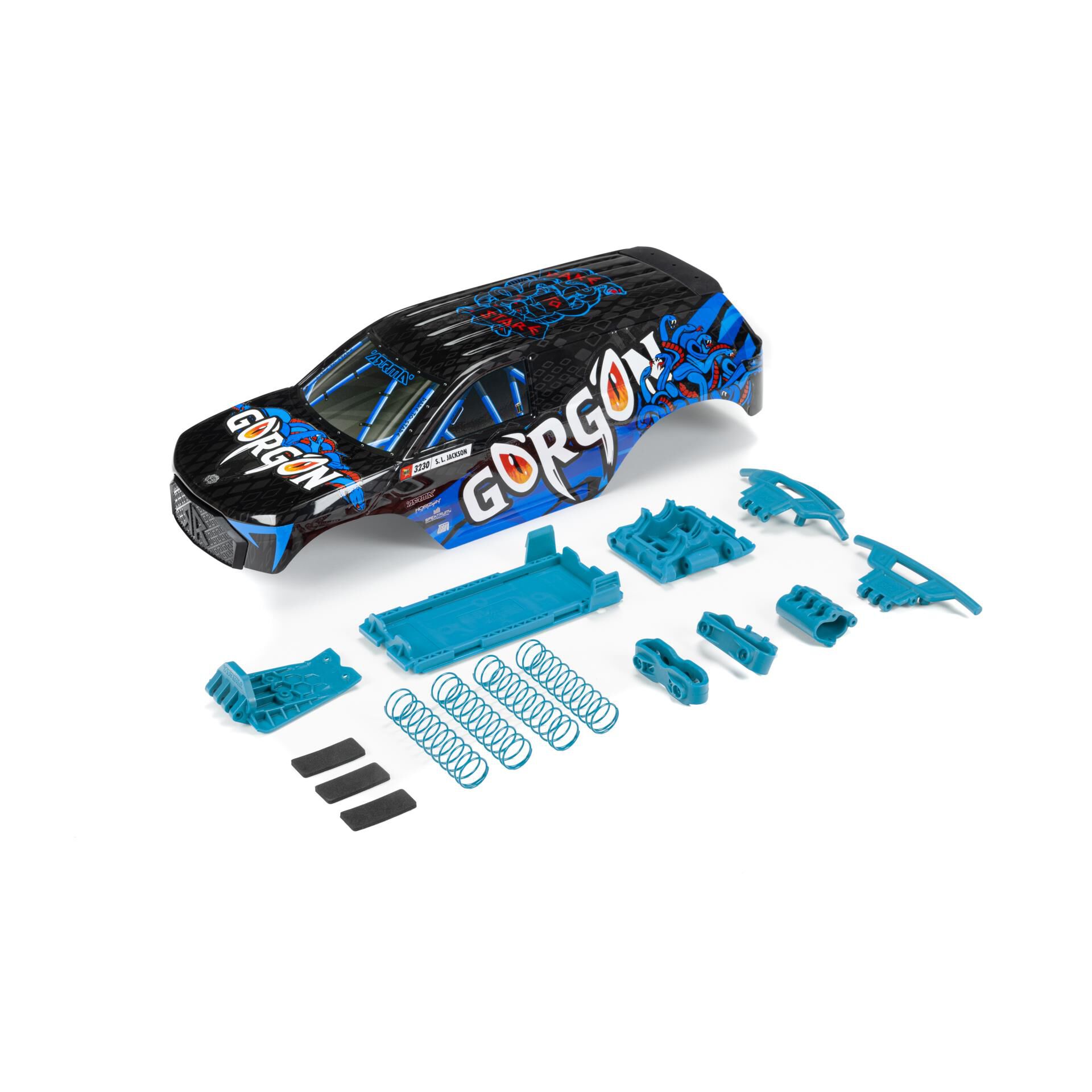 ARRMA GORGON Painted Decaled Trimmed Body Set, Blue-ARA402355