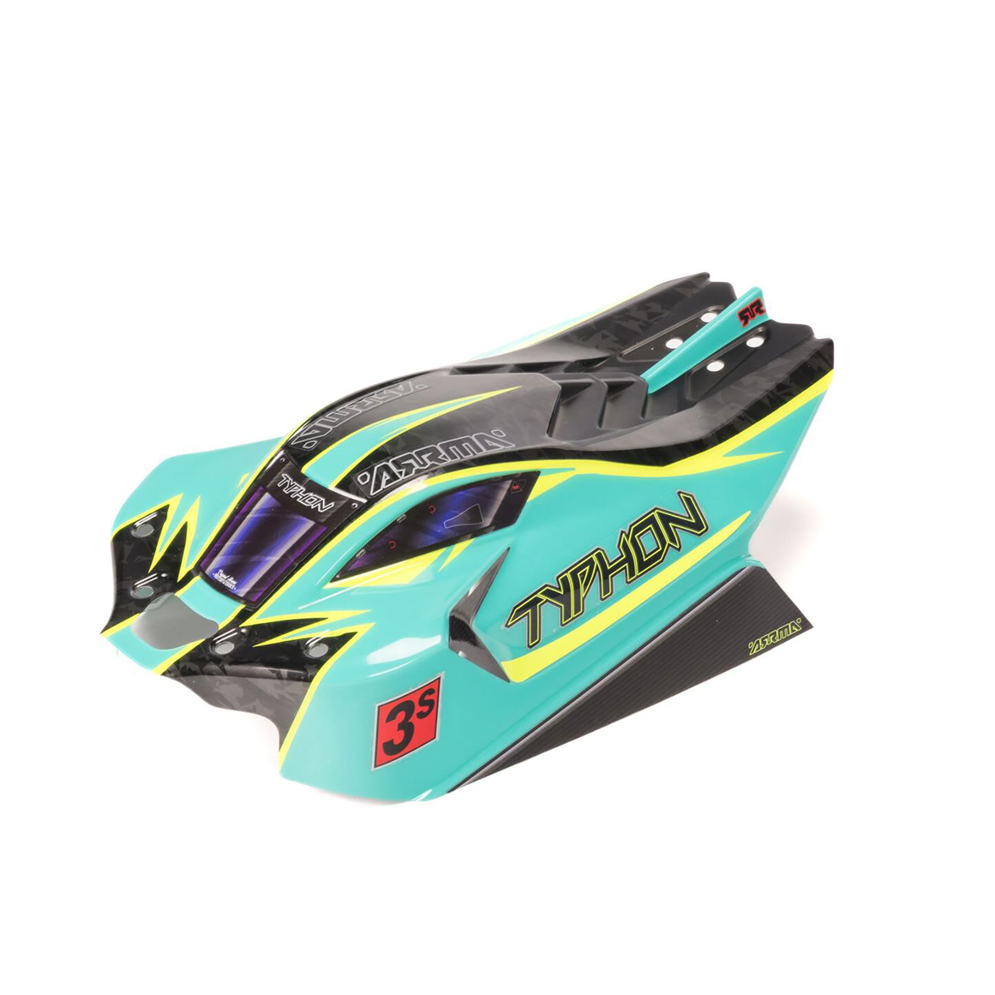 ARRMA 1:8 Clipless Painted Decaled Body, Green/Yellow: TYPHON 4X4-ARA406171