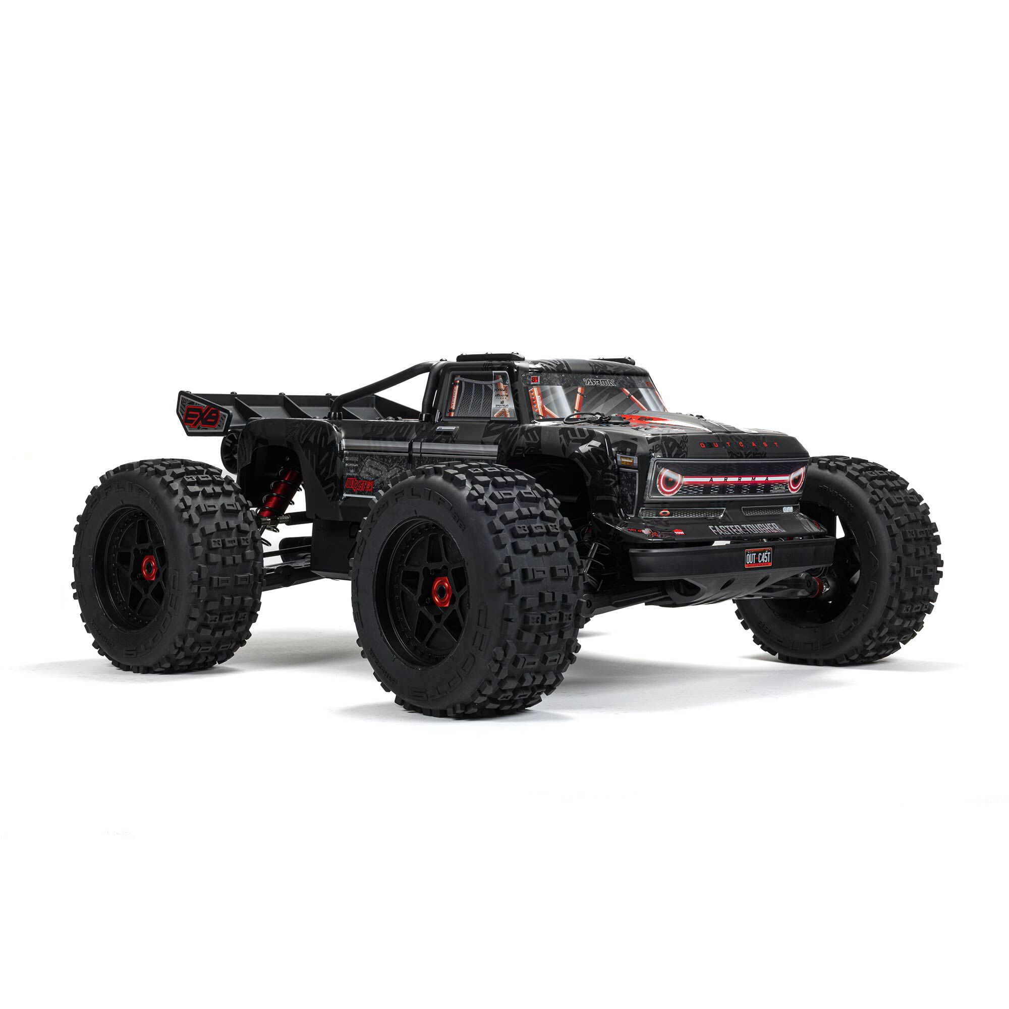 ARRMA 1:5 OUTCAST 8S EXB AVC 4X4 RTR Brushless Stunt Truck, Black-ARA5810V2T1