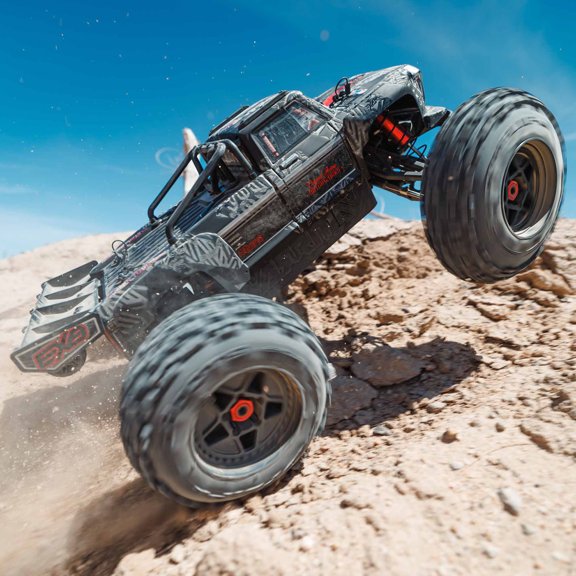 ARRMA 1:5 OUTCAST 8S EXB AVC 4X4 RTR Brushless Stunt Truck, Black-ARA5810V2T1