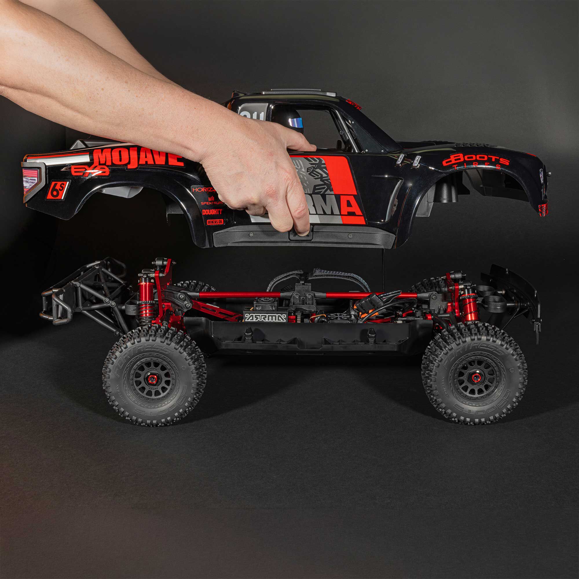 ARRMA 1:7 MOJAVE 6S EXB 4X4 RTR Brushless Desert Truck, Black-ARA7704V3T1