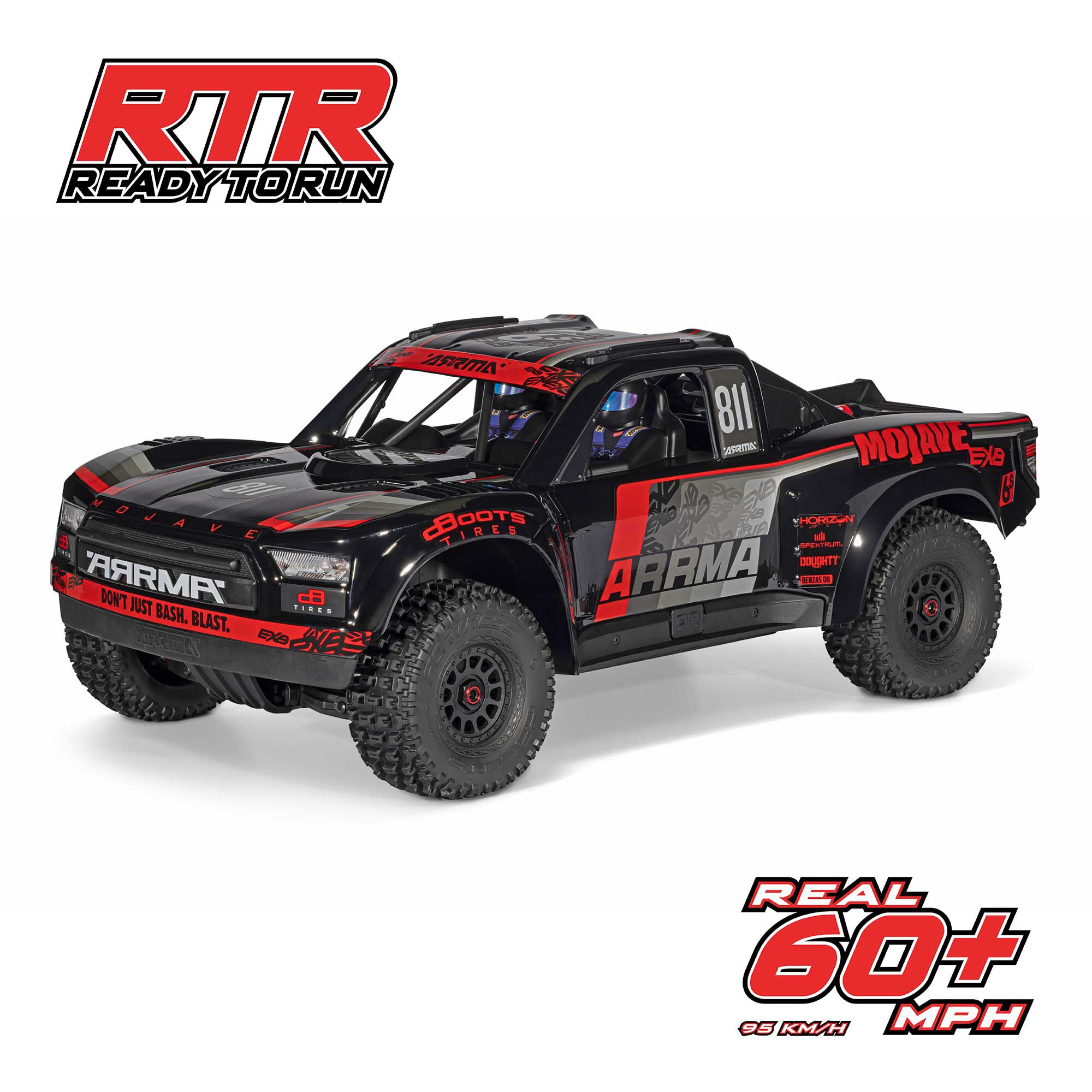 ARRMA 1:7 MOJAVE 6S EXB 4X4 RTR Brushless Desert Truck, Black-ARA7704V3T1