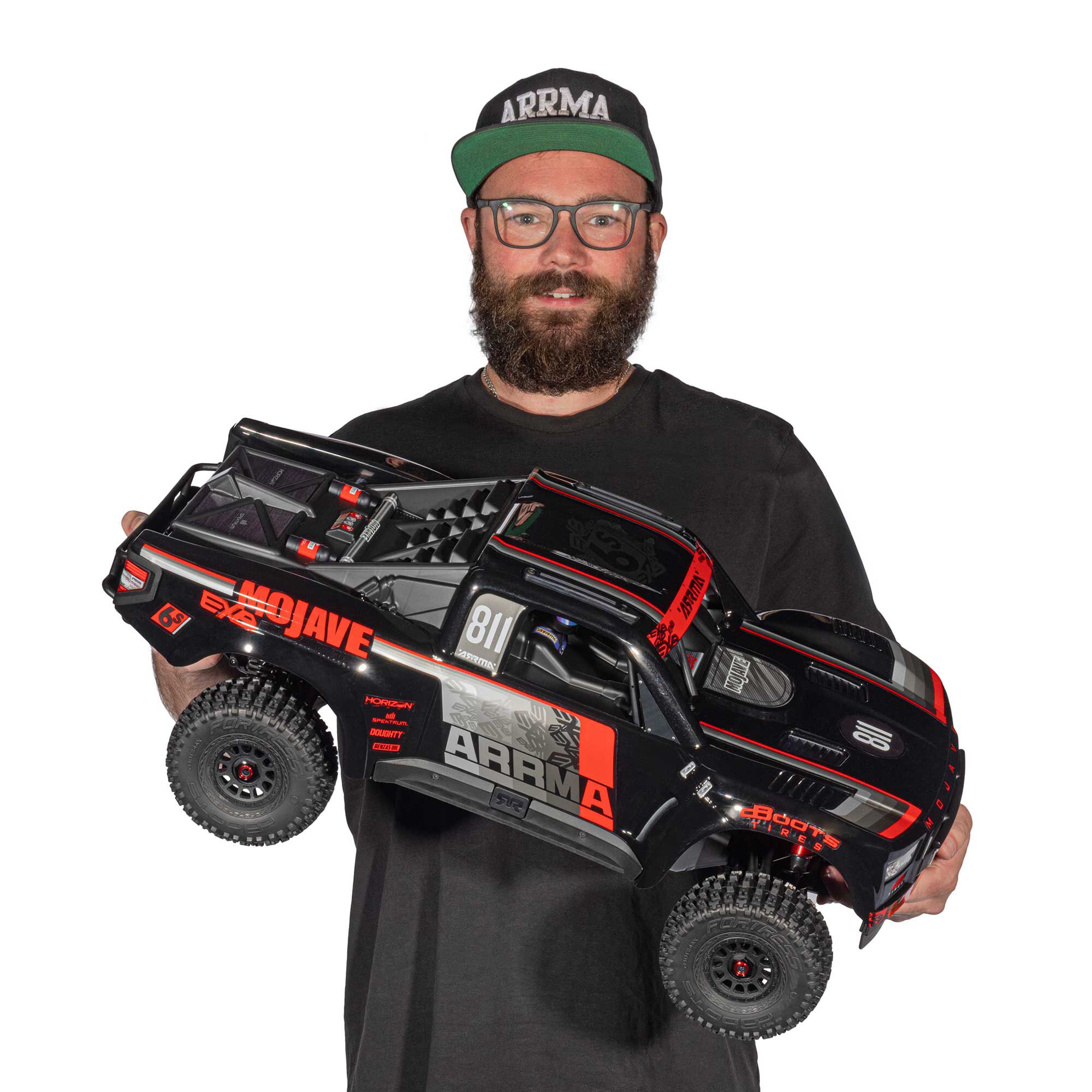 ARRMA 1:7 MOJAVE 6S EXB 4X4 RTR Brushless Desert Truck, Black-ARA7704V3T1