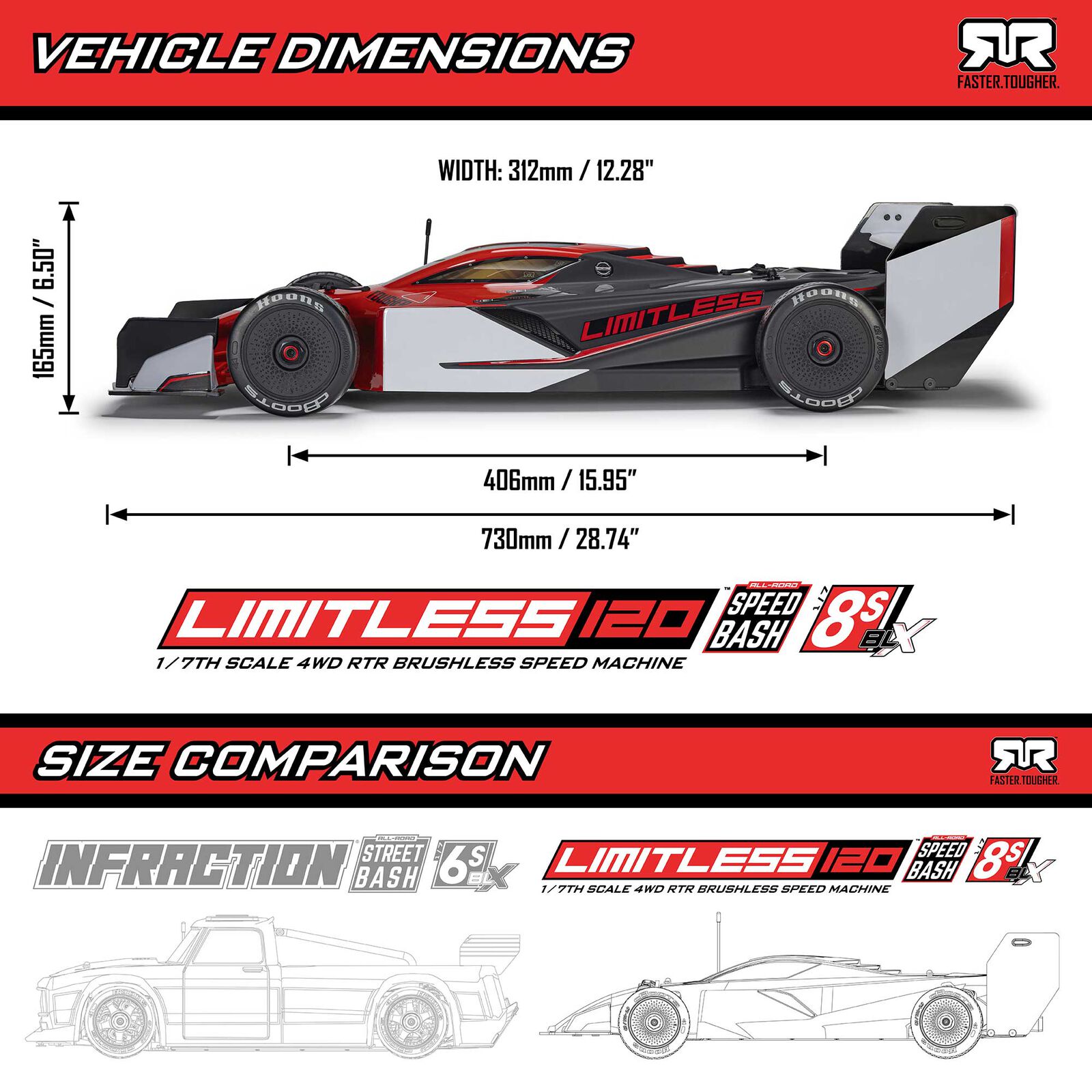 1/7 ARRMA LIMITLESS 120 8S Combo (2 Batteries Included)-ARA7816SPMXT1