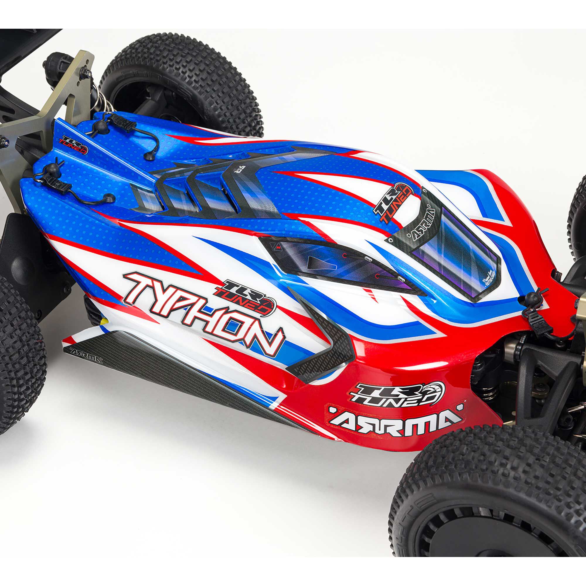 ARRMA 1/8 TYPHON 6S TLR Tuned 4X4 RTR Brushless Buggy, Red/Blue-ARA8406