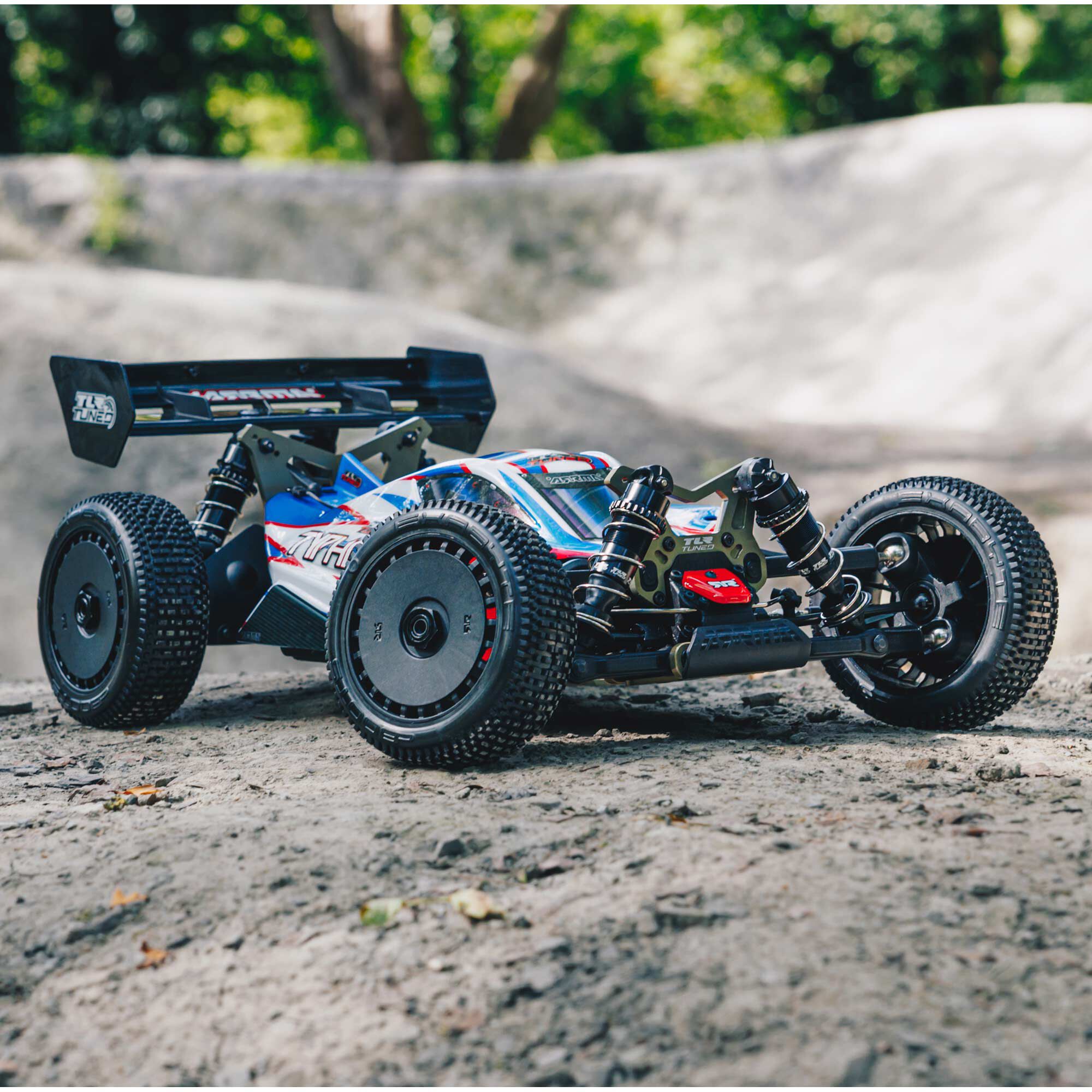 ARRMA 1/8 TYPHON 6S TLR Tuned 4X4 RTR Brushless Buggy, Red/Blue-ARA8406