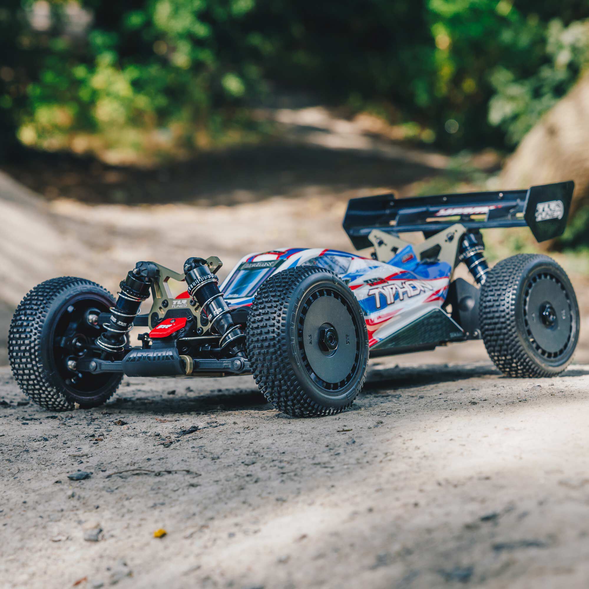 ARRMA 1/8 TYPHON 6S TLR Tuned 4X4 RTR Brushless Buggy, Red/Blue-ARA8406