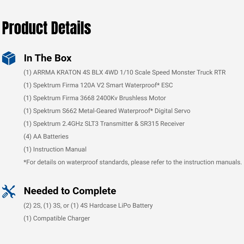 ARRMA 1/10 KRATON 4S 4X4 RTR Brushless Speed Truck, Red (Ships within 5-7 days)